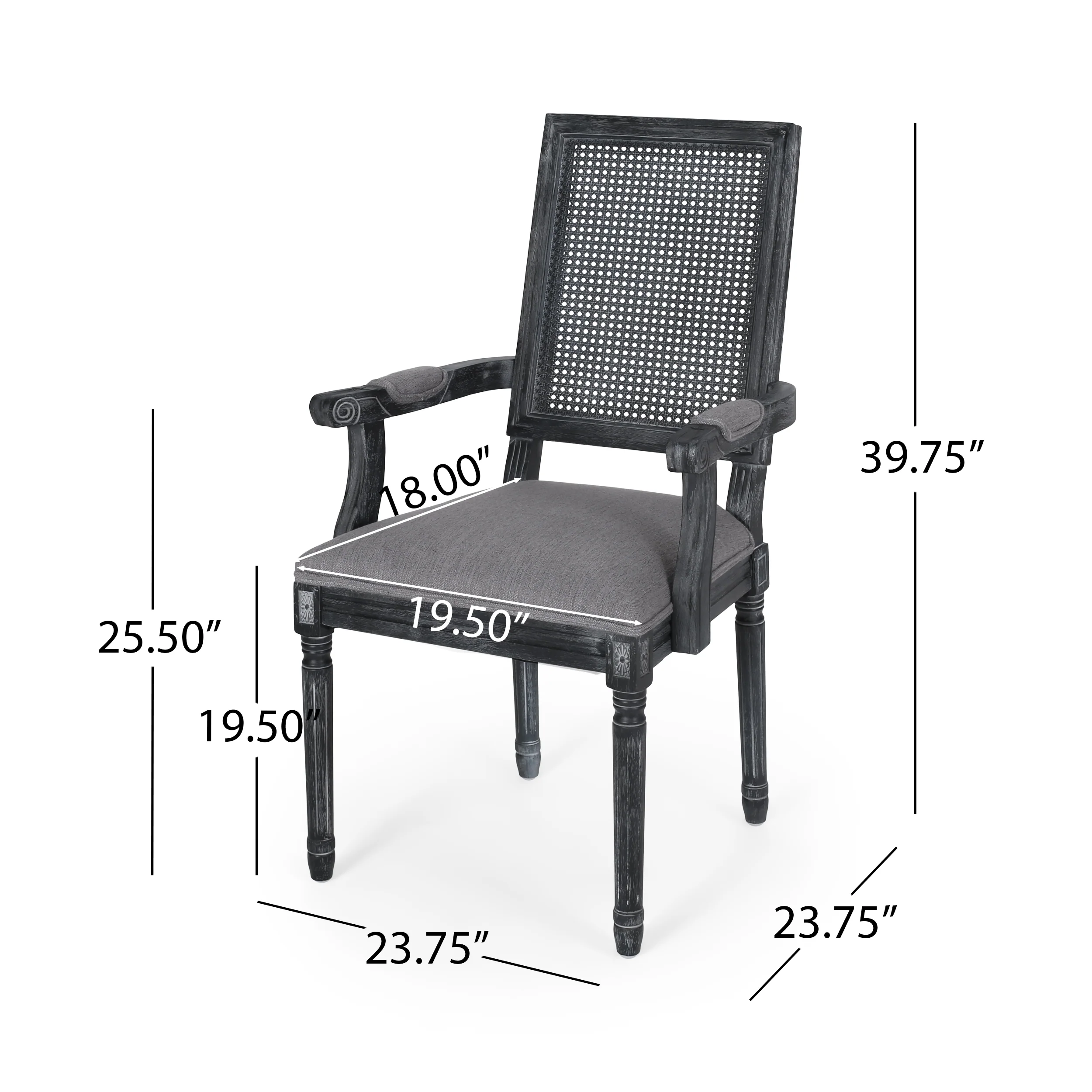 Zentner French Country Fabric Upholstered Wood and Cane 5 Piece Expandable Dining Set - furnishings