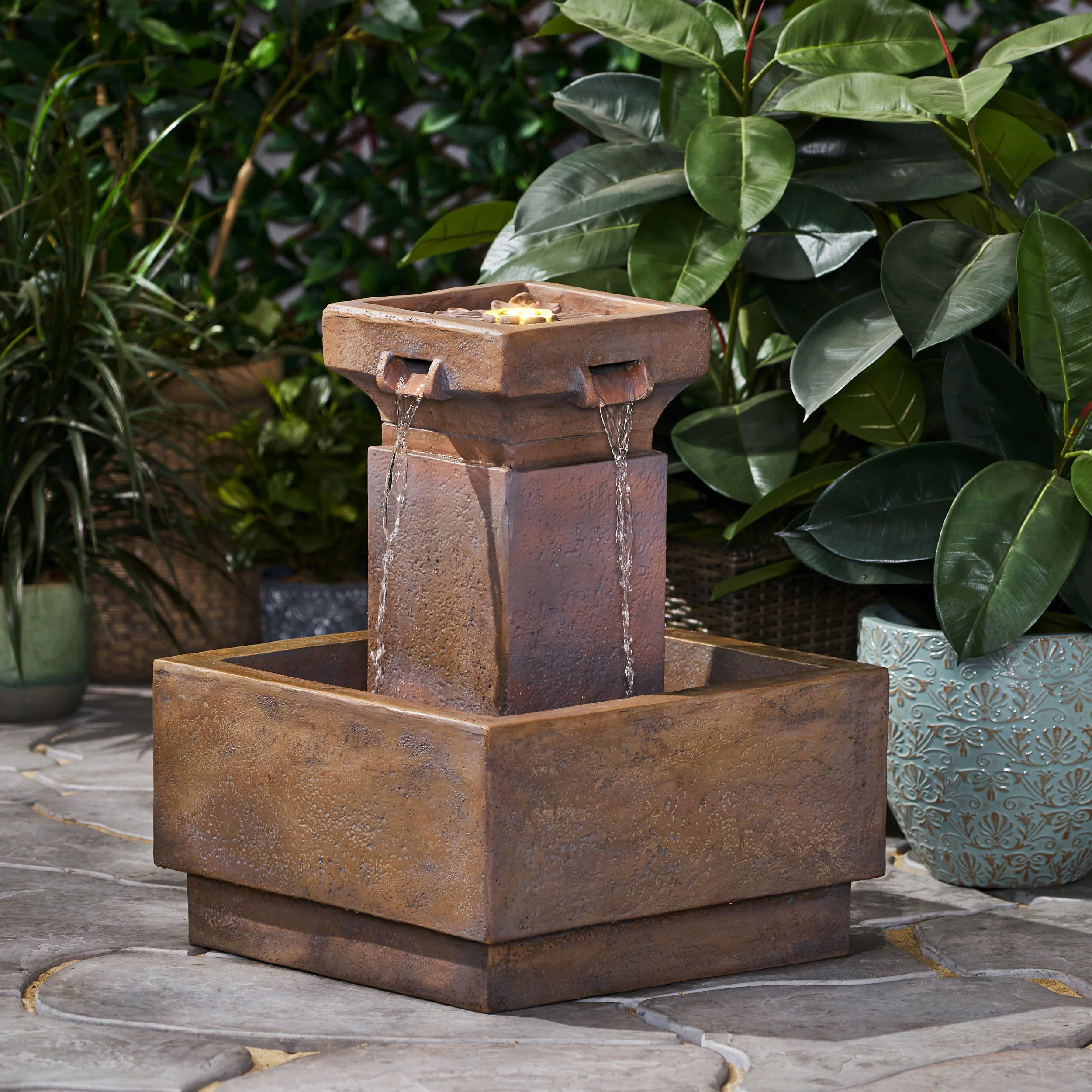 Coosa Outdoor Cascading Fountain - furnishings