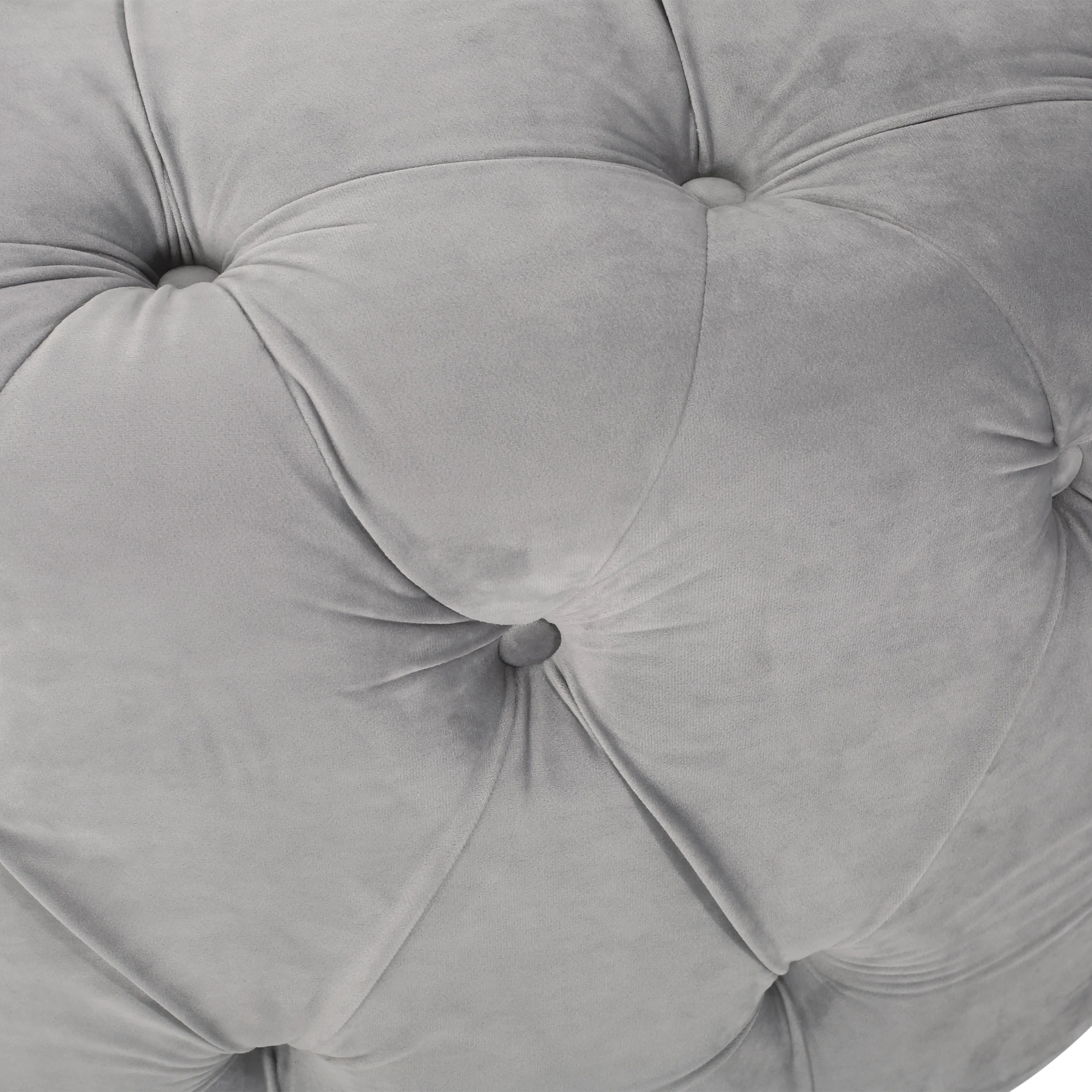 Kaung Modern Glam Round Tufted Velvet Ottoman Coffee Table - furnishings