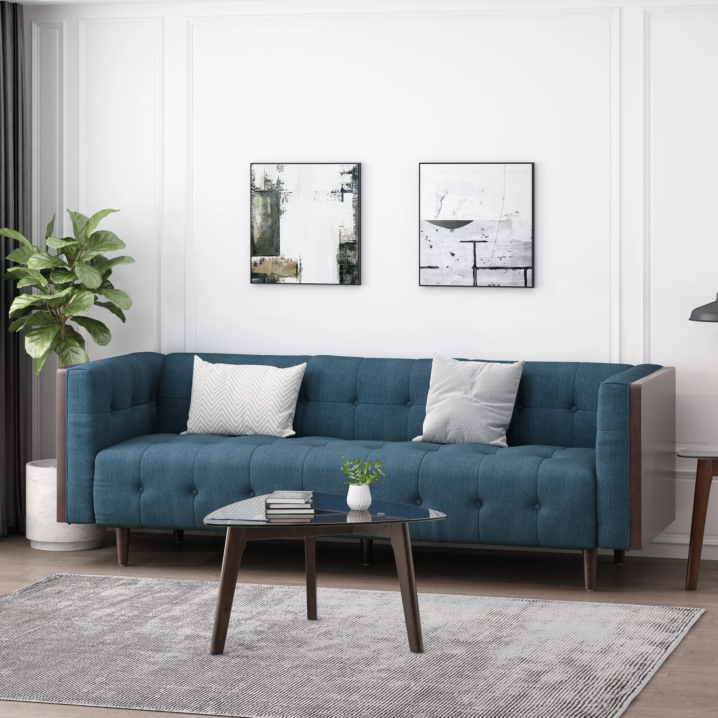 Croton Contemporary Tufted 3 Seater Sofa - furnishings