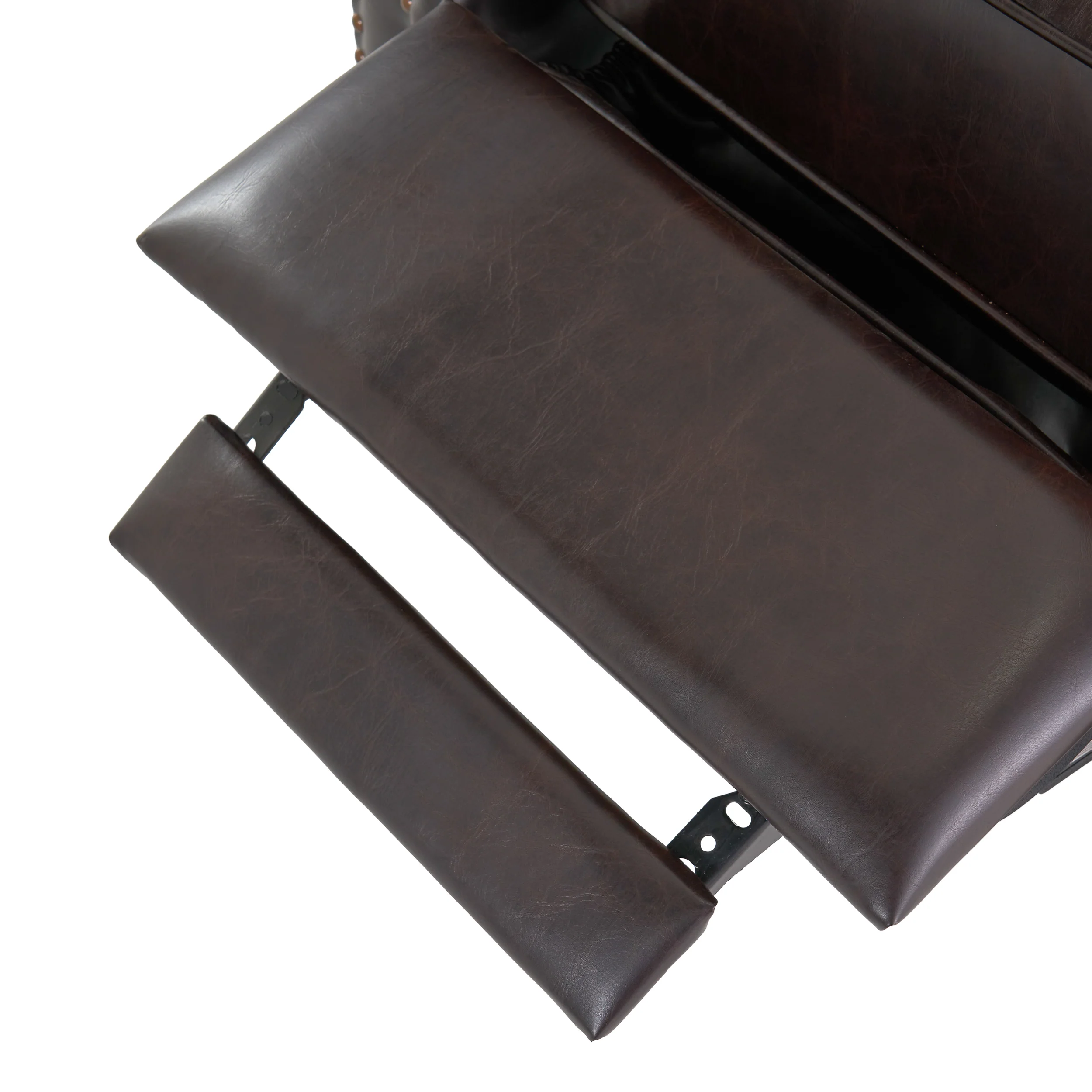 Walder Contemporary Tufted Recliner with Nailhead Trim, Brown and Dark Brown - furnishings