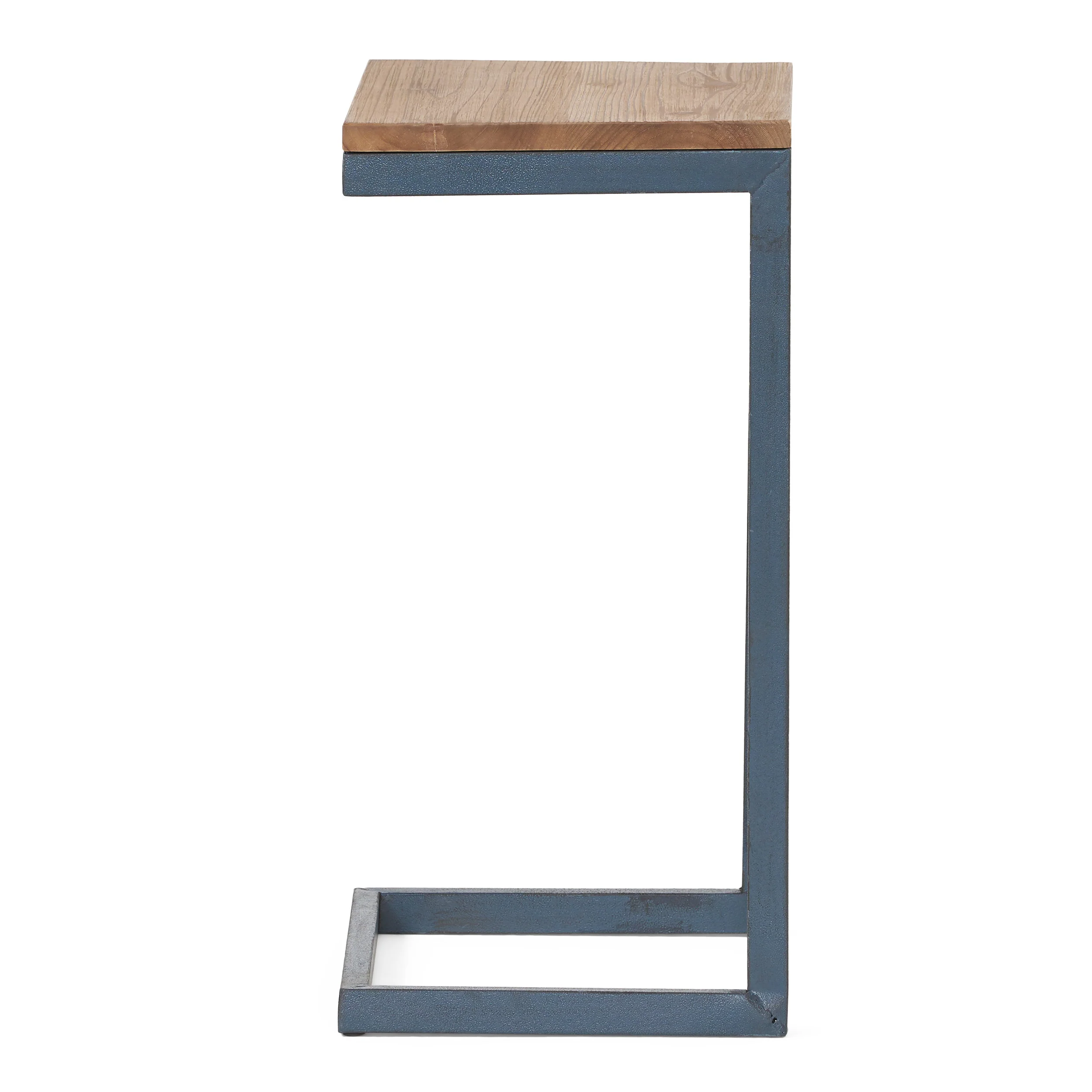 Ramona Modern Industrial Firwood C-Shaped Accent Side Table with Iron Frame - furnishings