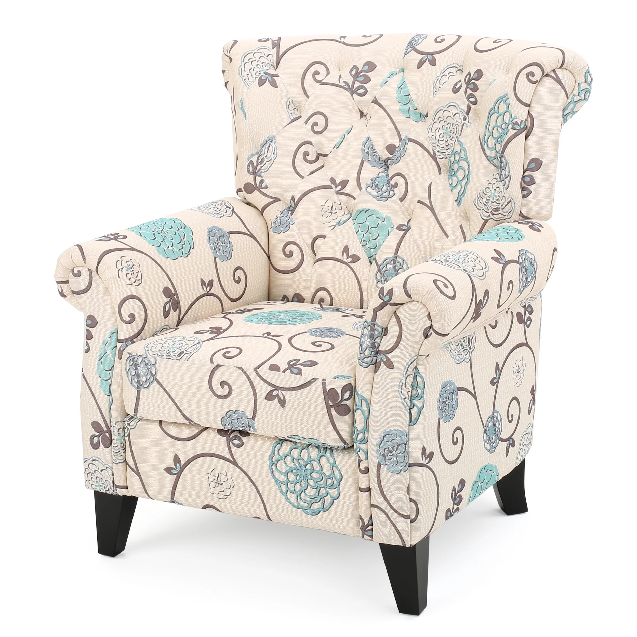 Solvang Floral Tufted Fabric Club Chair - furnishings