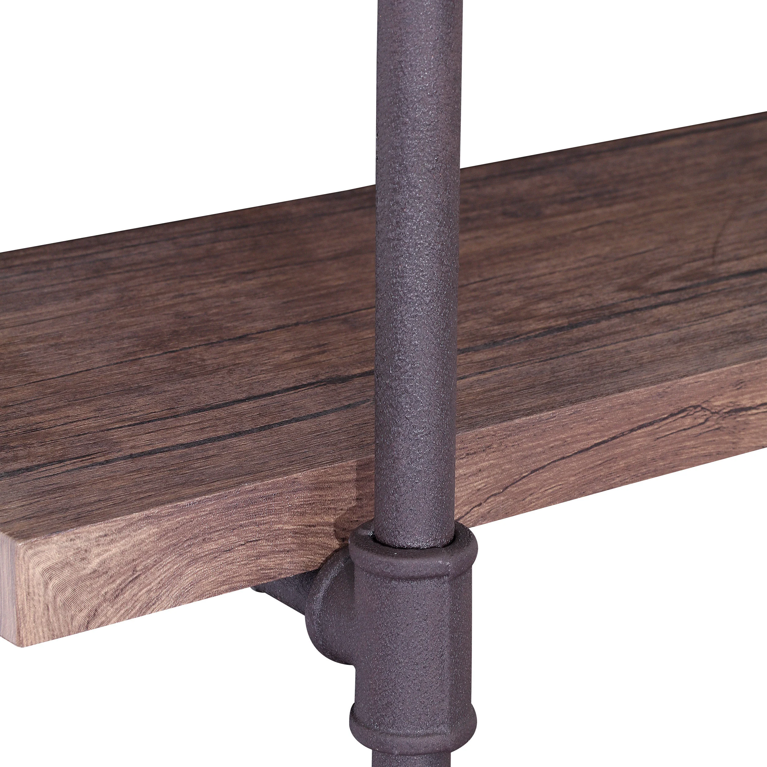 Caden 2 Shelf Industrial Pipe Design Wall Mount Floating Shelf - furnishings