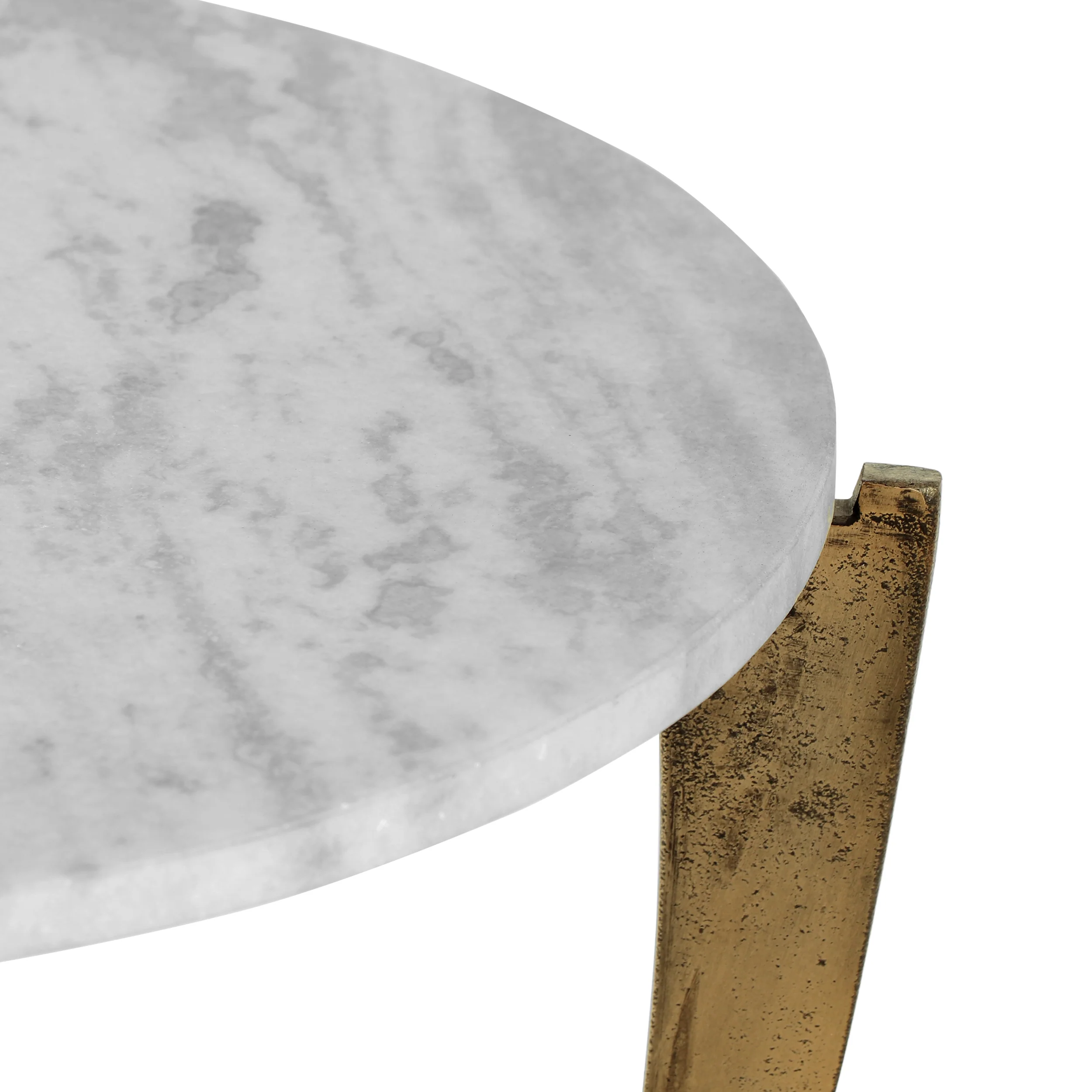 Elon Boho Glam Handcrafted Marble Top Side Table - furnishings