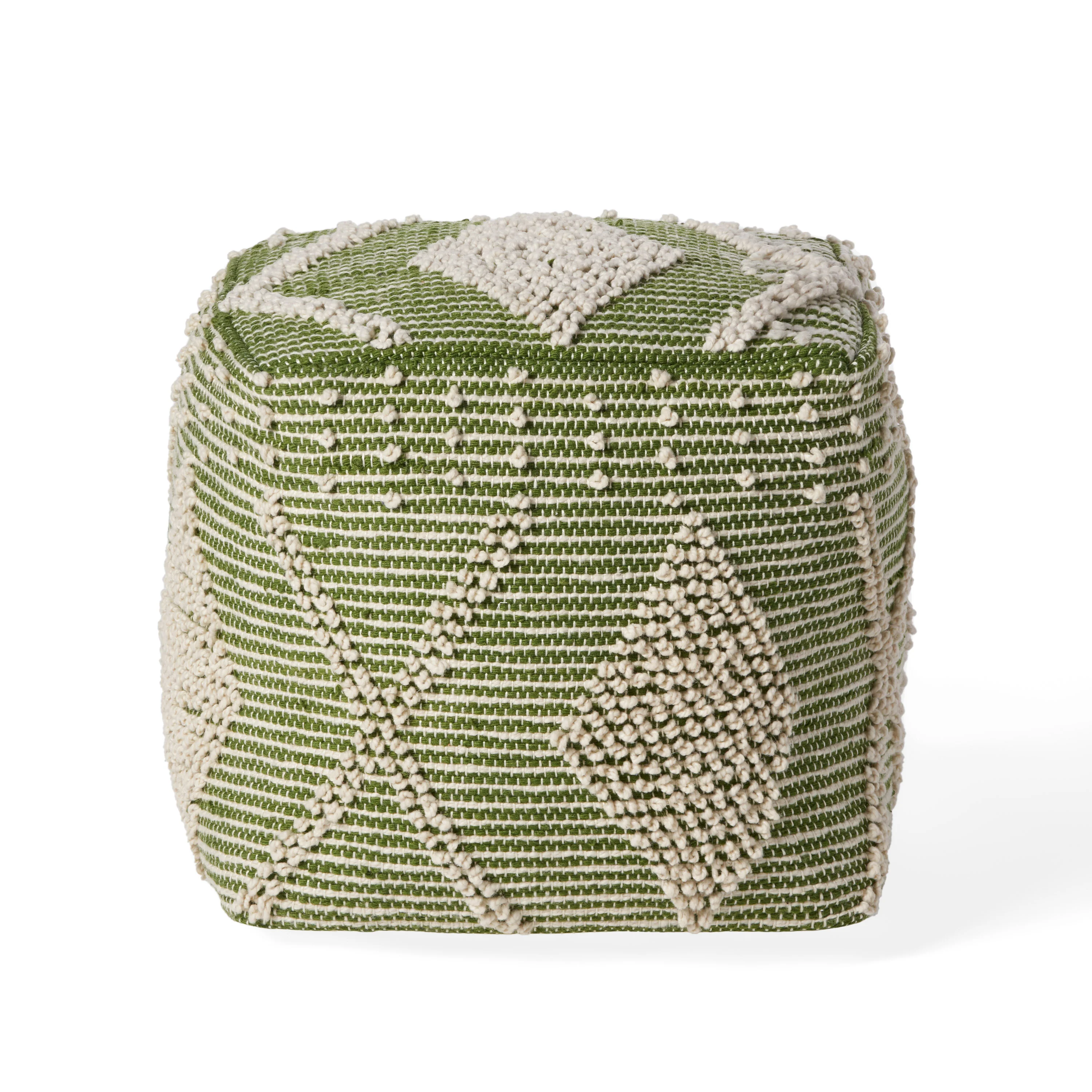 Dereka Contemporary Handcrafted Faux Yarn Pouf - furnishings
