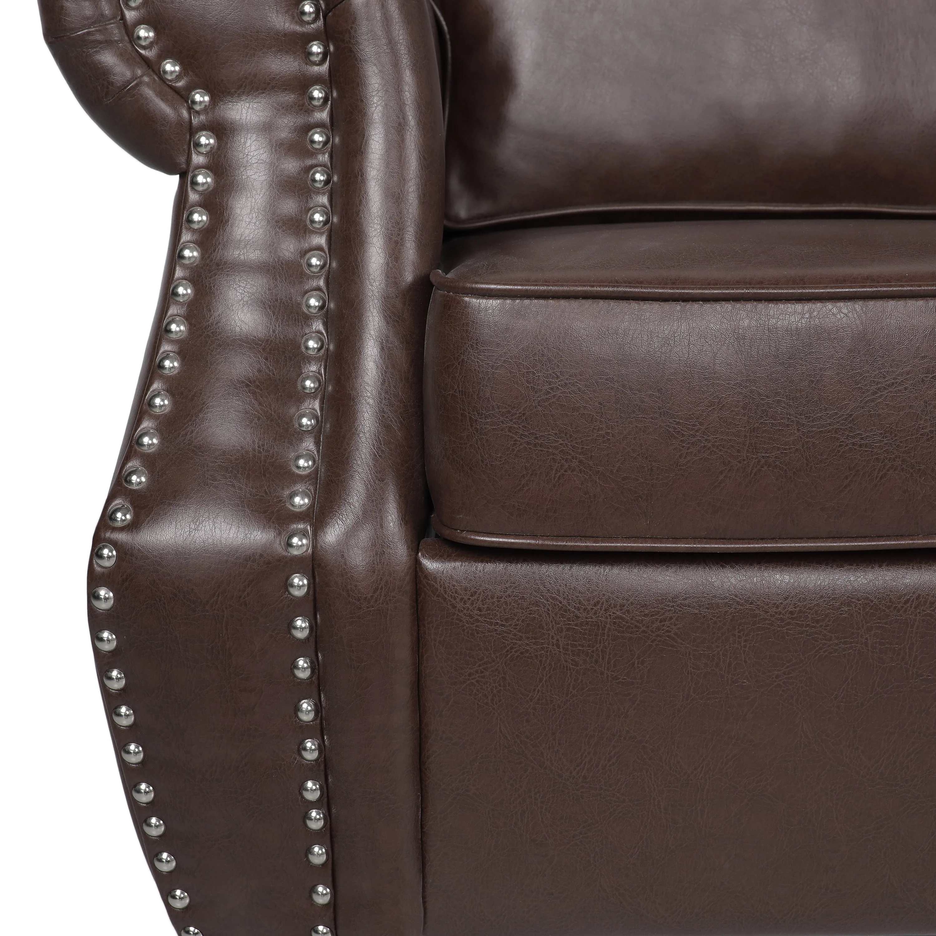 Burkehaven Contemporary Faux Leather 3 Piece Club Chair and Sofa Set - furnishings
