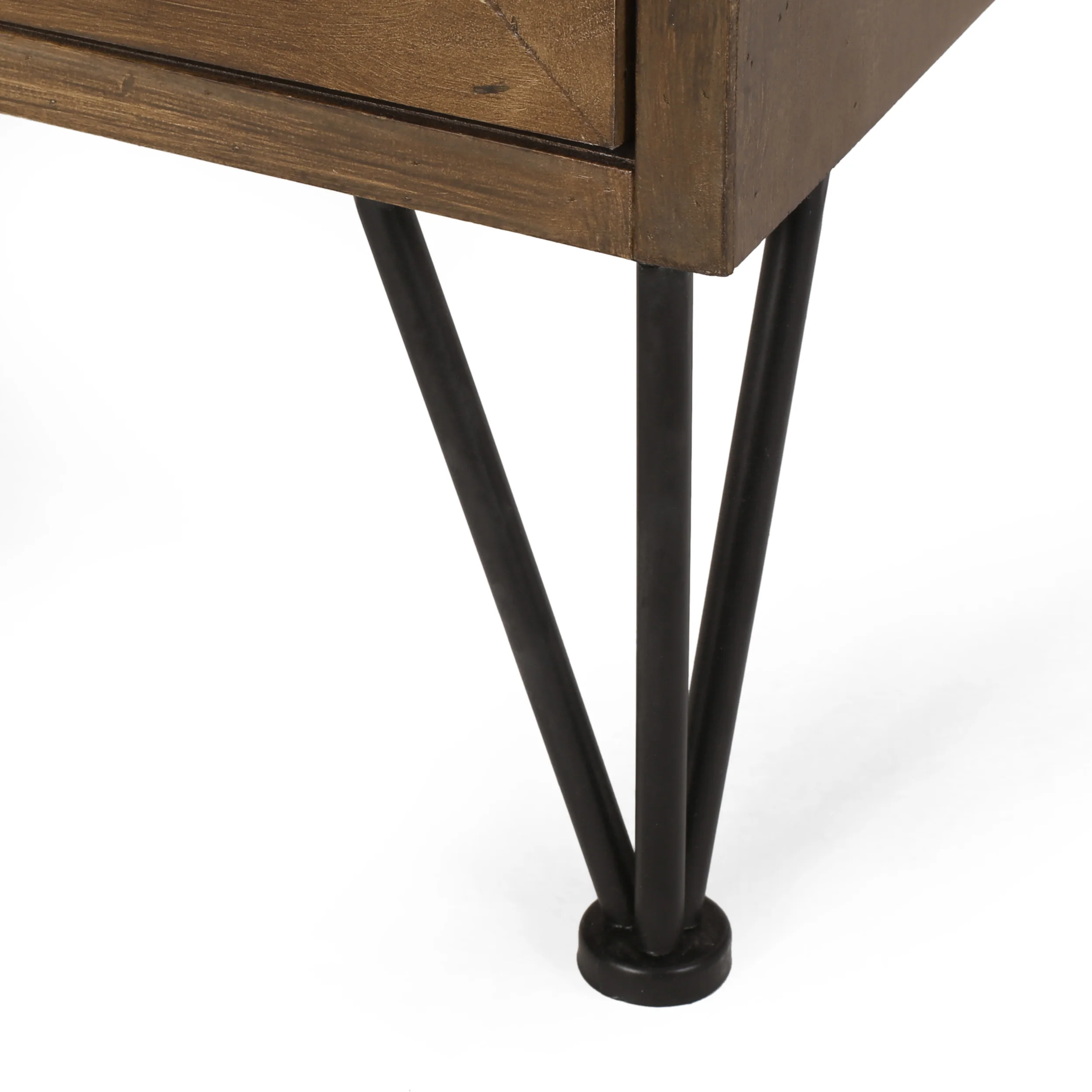 Merlack Contemporary End Table with Storage, Walnut, Natural, and Black - furnishings