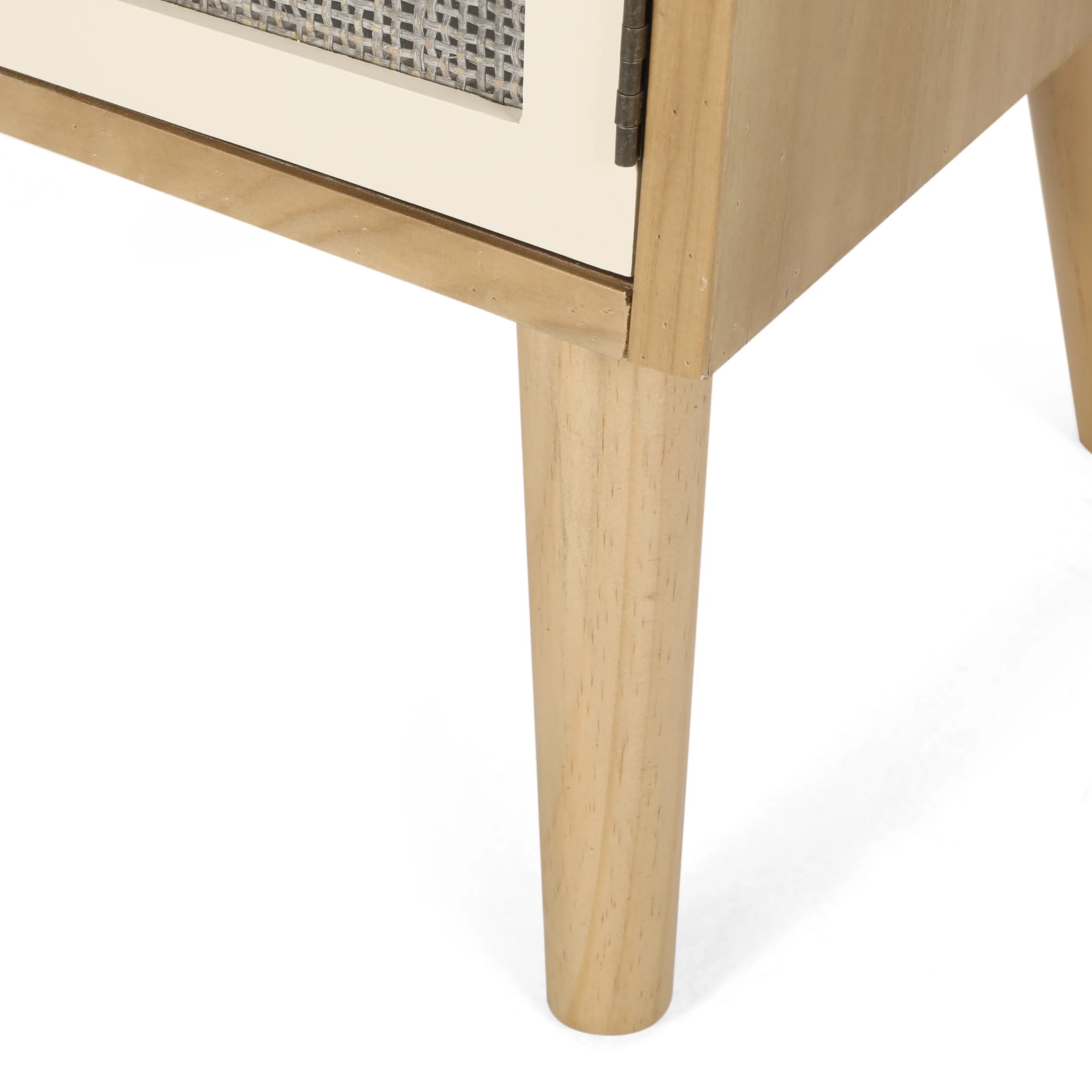 Barrere Contemporary End Table with Hutch, Natural and White - furnishings