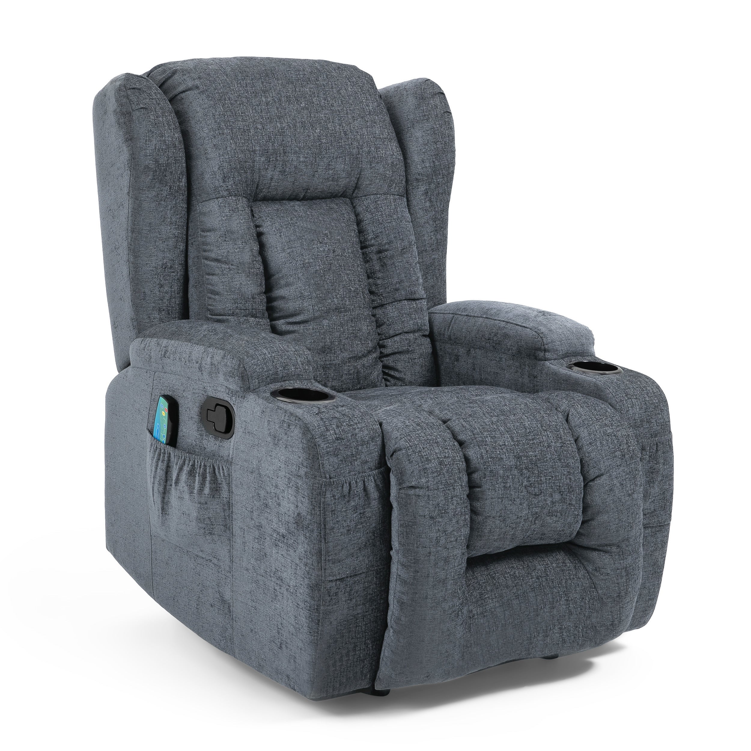 Ellerslie Contemporary Pillow Tufted Massage Recliner - furnishings