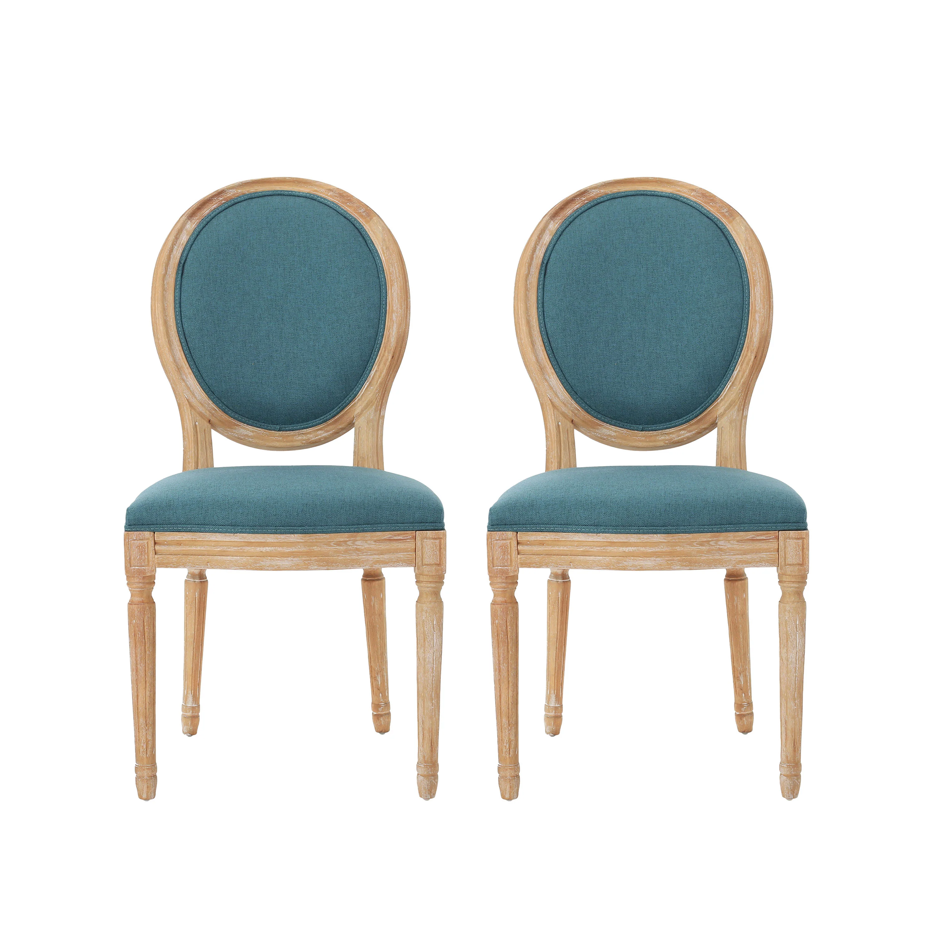 Phinnaeus French Country Fabric Dining Chairs (Set of 2) - furnishings
