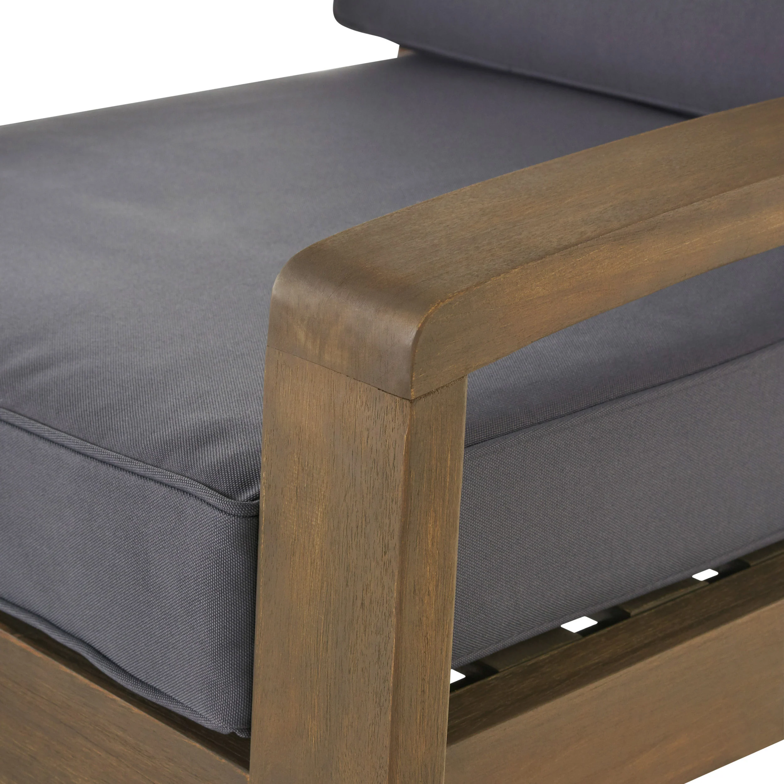 Grenada Outdoor Acacia Wood 4 Piece Chat Set w/ Water Resistant Cushions - furnishings