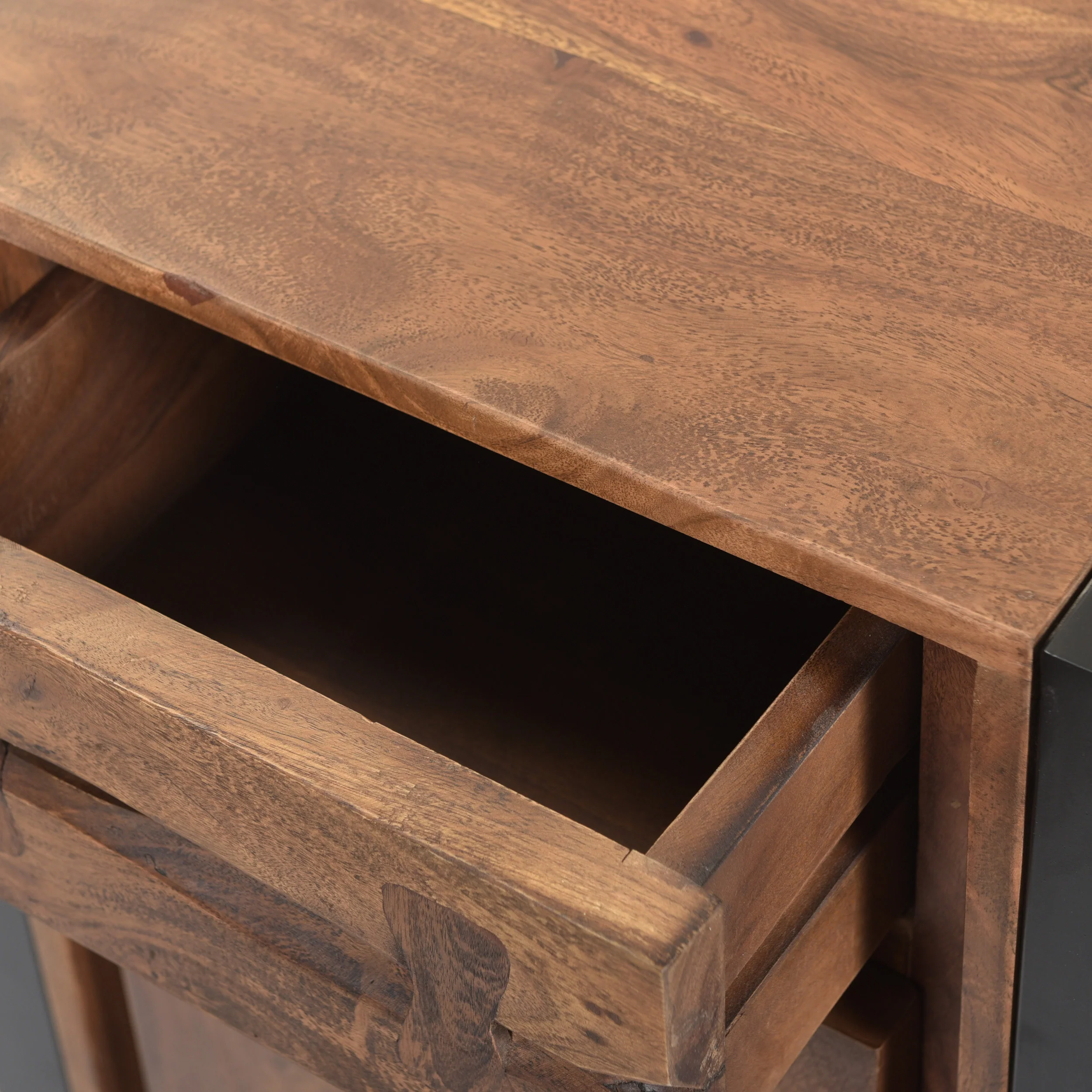 Raiya Handcrafted Boho Acacia Wood Cabinet - furnishings