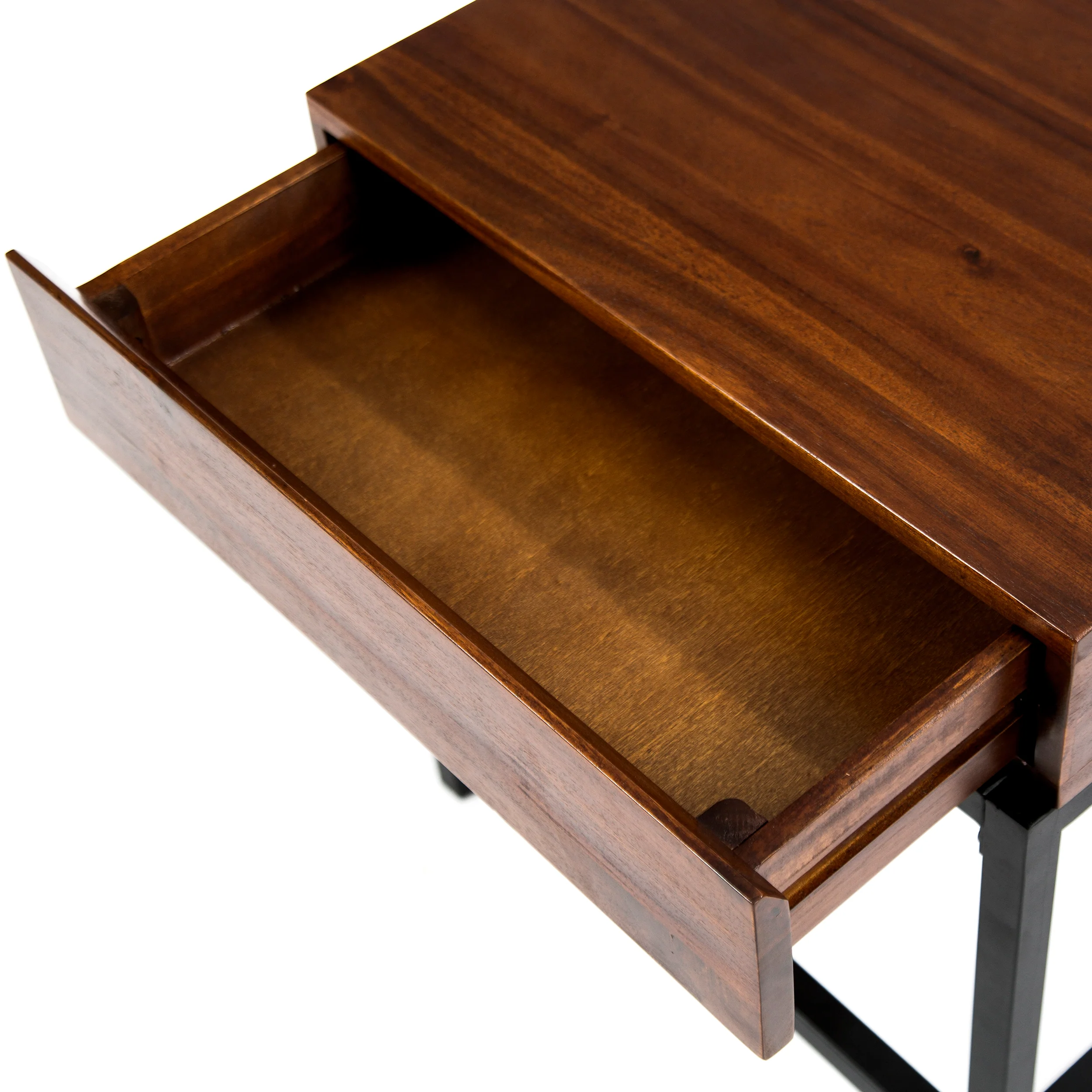 Elrod Industrial Dark Oak Acacia Wood Storage Side Table - furnishings
