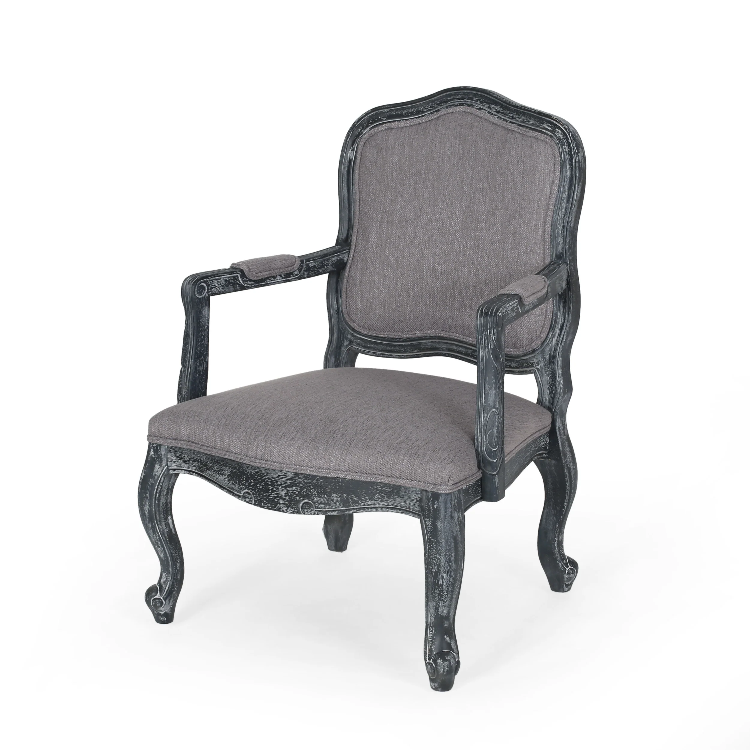 Stene French Country Wood Upholstered Dining Armchair - furnishings