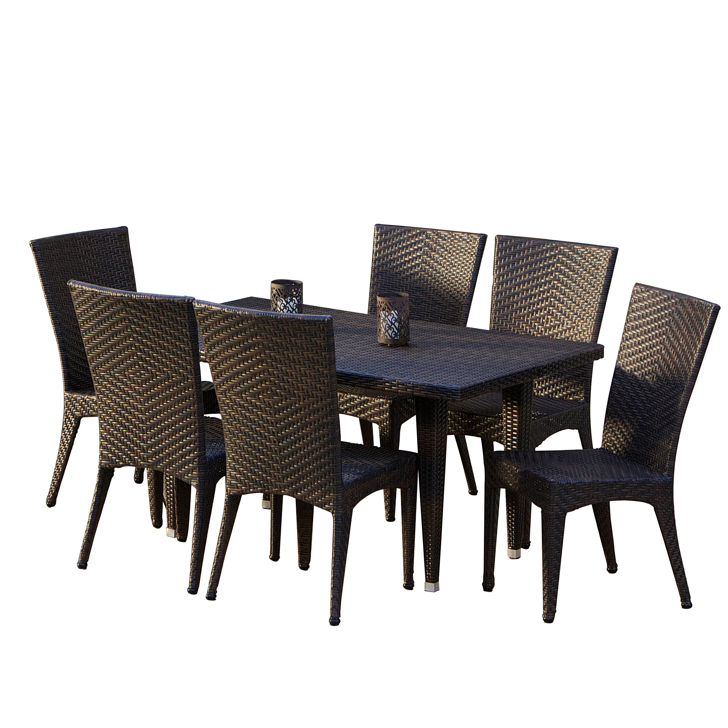 Brooklyn 7-pieces Outdoor Wicker Dining Set - furnishings