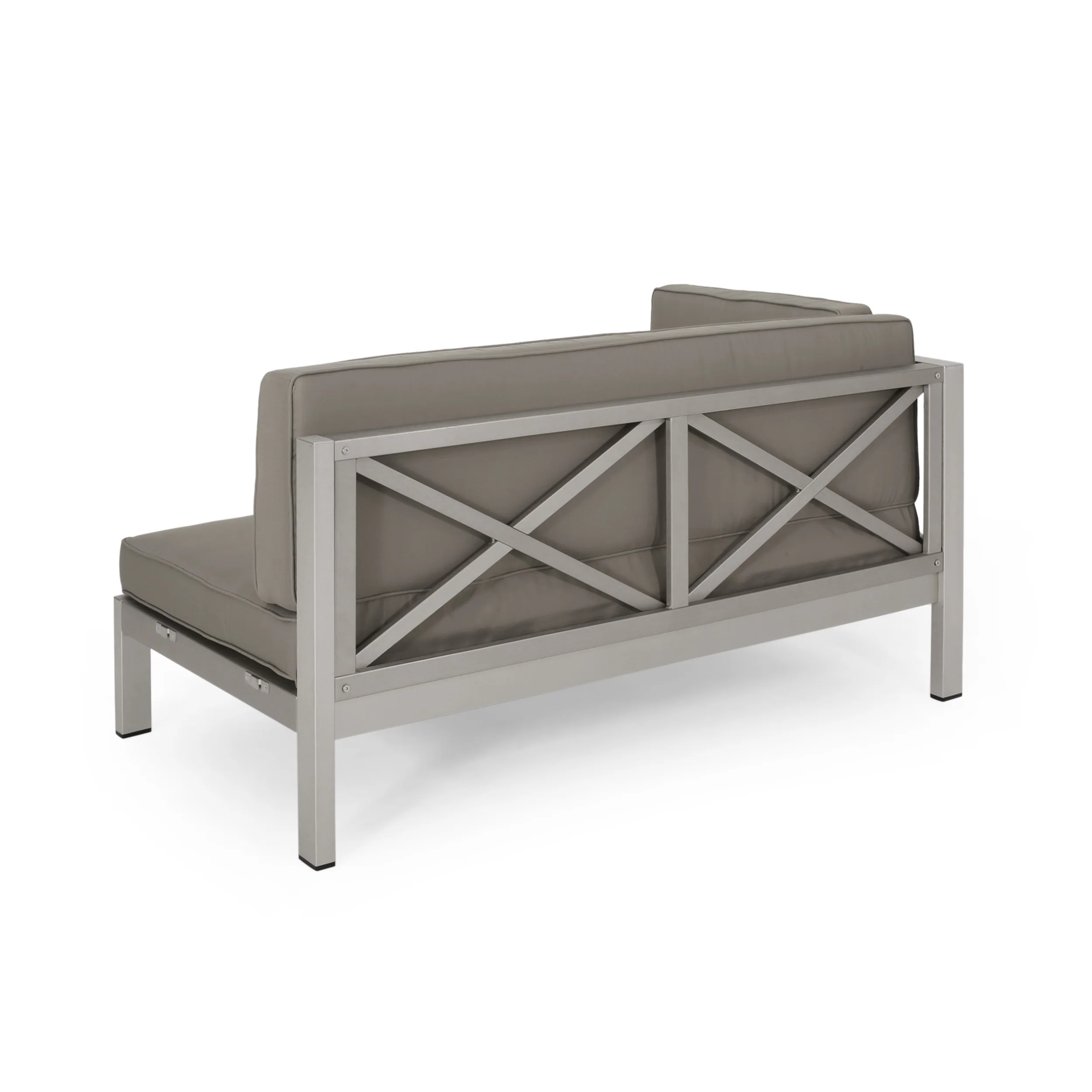 Morocco Vista Outdoor Modern 5 Seater V-Shaped Sectional Sofa Set with Fire Pit and Tank Holder - furnishings