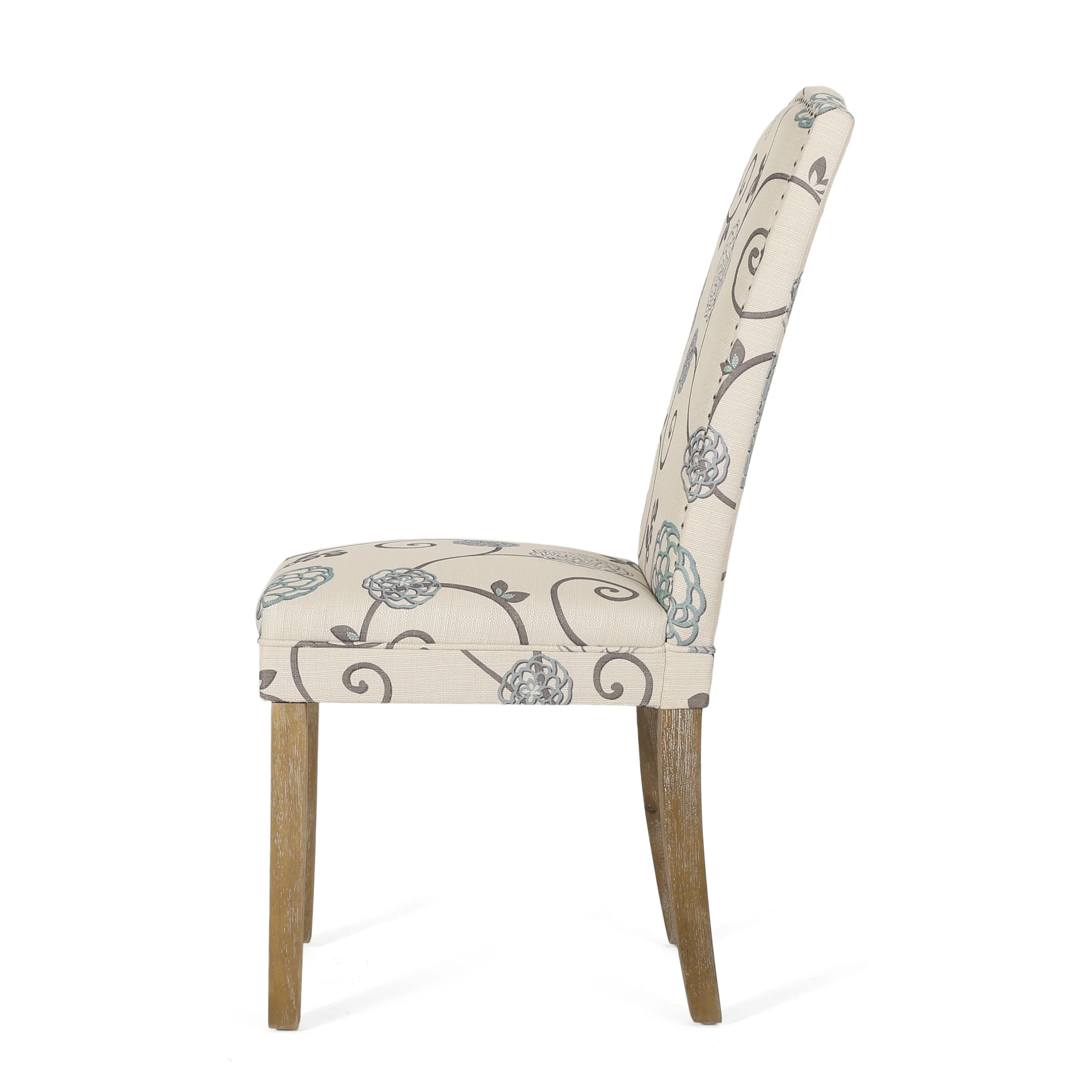 Geromin Contemporary Fabric Dining Chairs with Nailhead Trim, Set of 2 - furnishings
