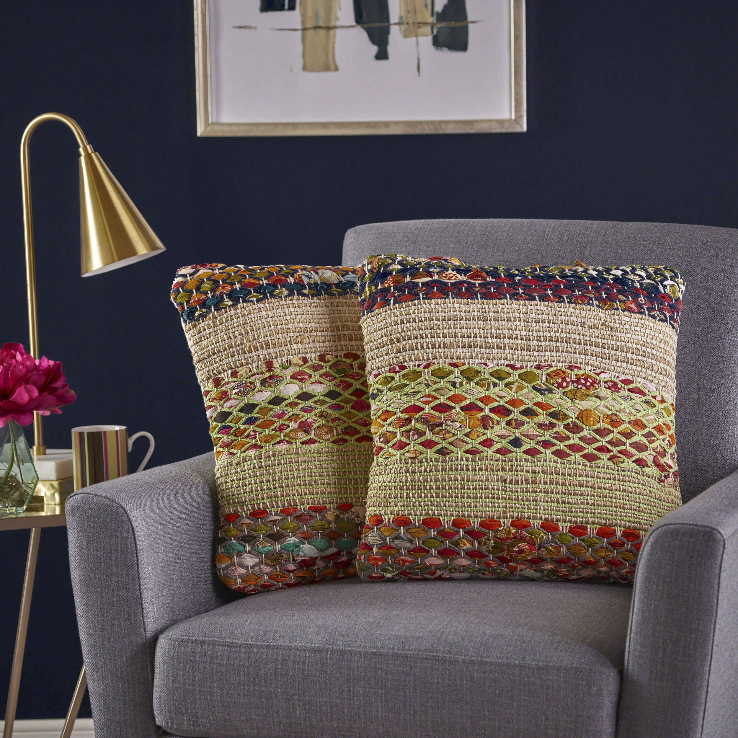 Layson Handcrafted Boho Fabric Pillow - furnishings