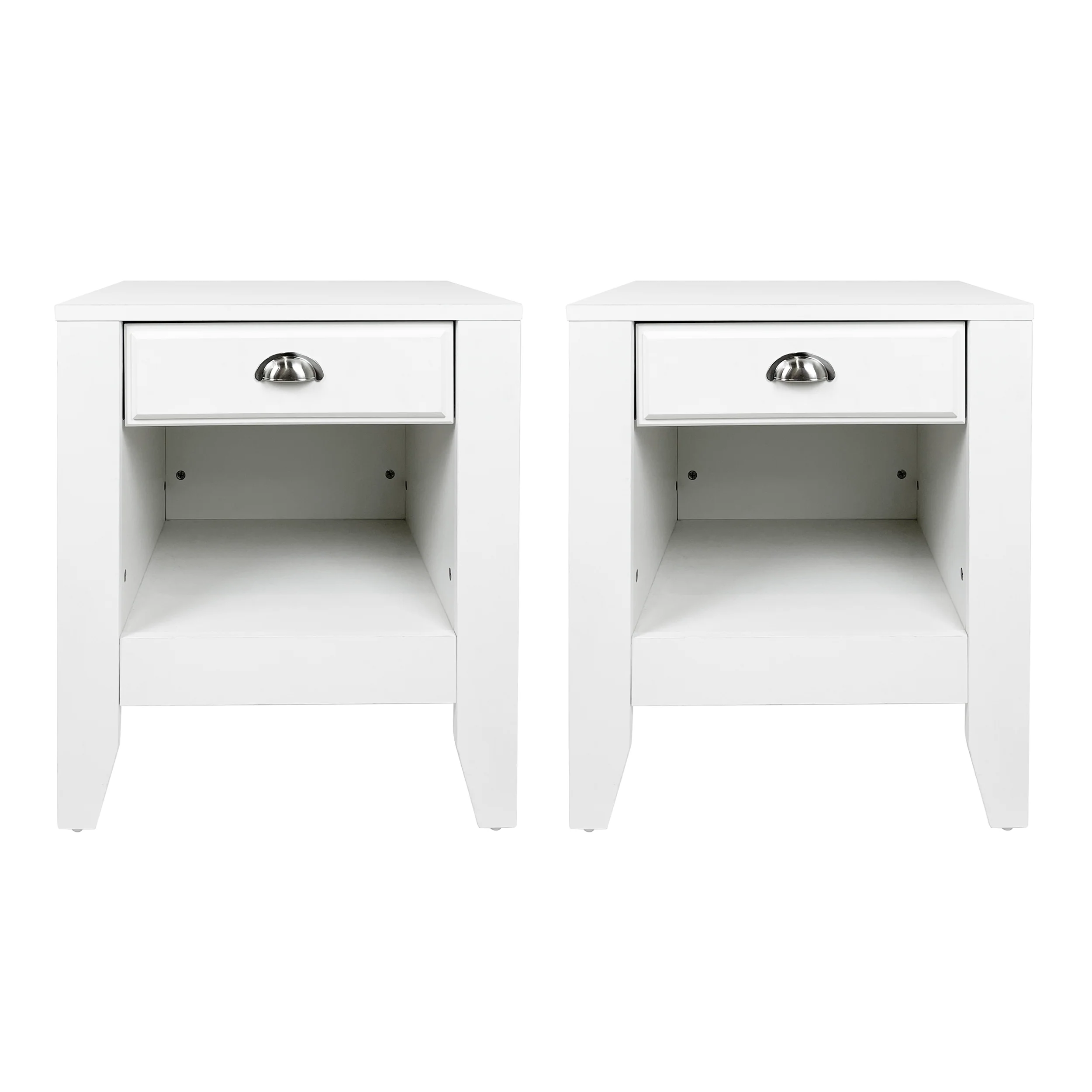 Cleary Contemporary Faux Wood Nightstands with Drawer, Set of 2 - furnishings