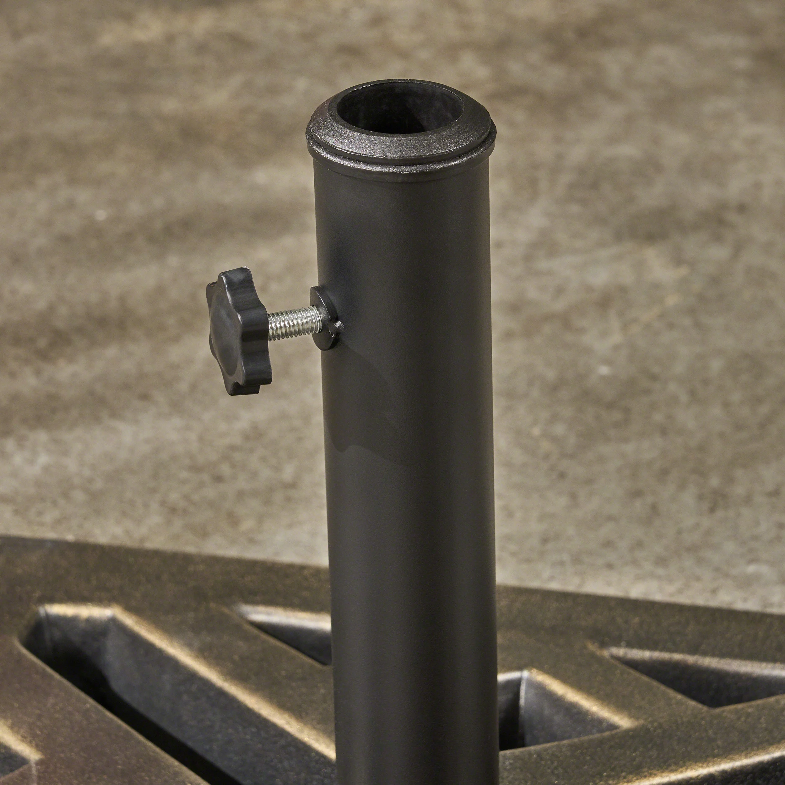 Lisa Outdoor 31lb Concrete Circular Umbrella Base, Bronze - furnishings