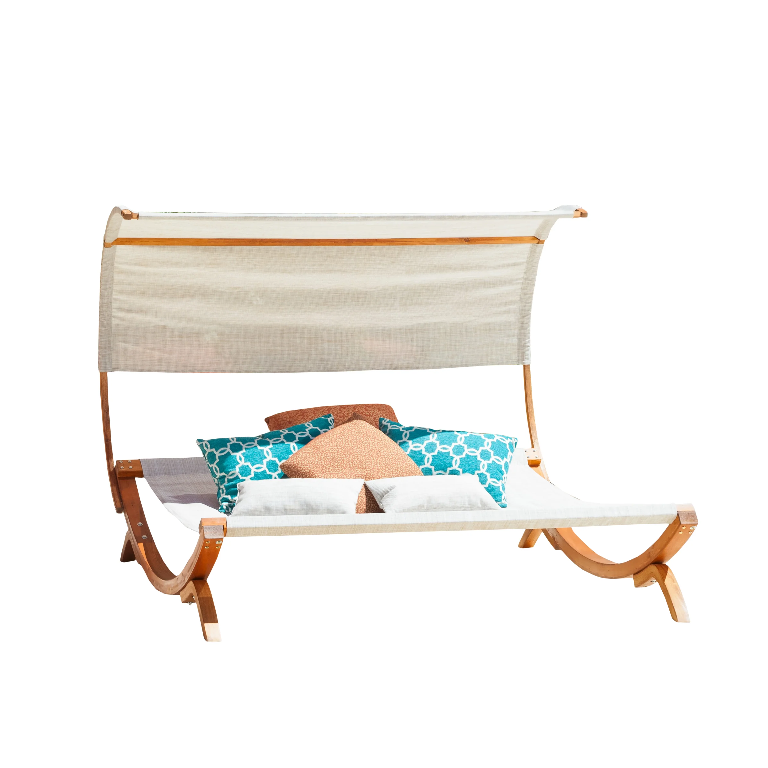 Rosalie Outdoor Patio Chaise Lounge Sunbed and Canopy - furnishings