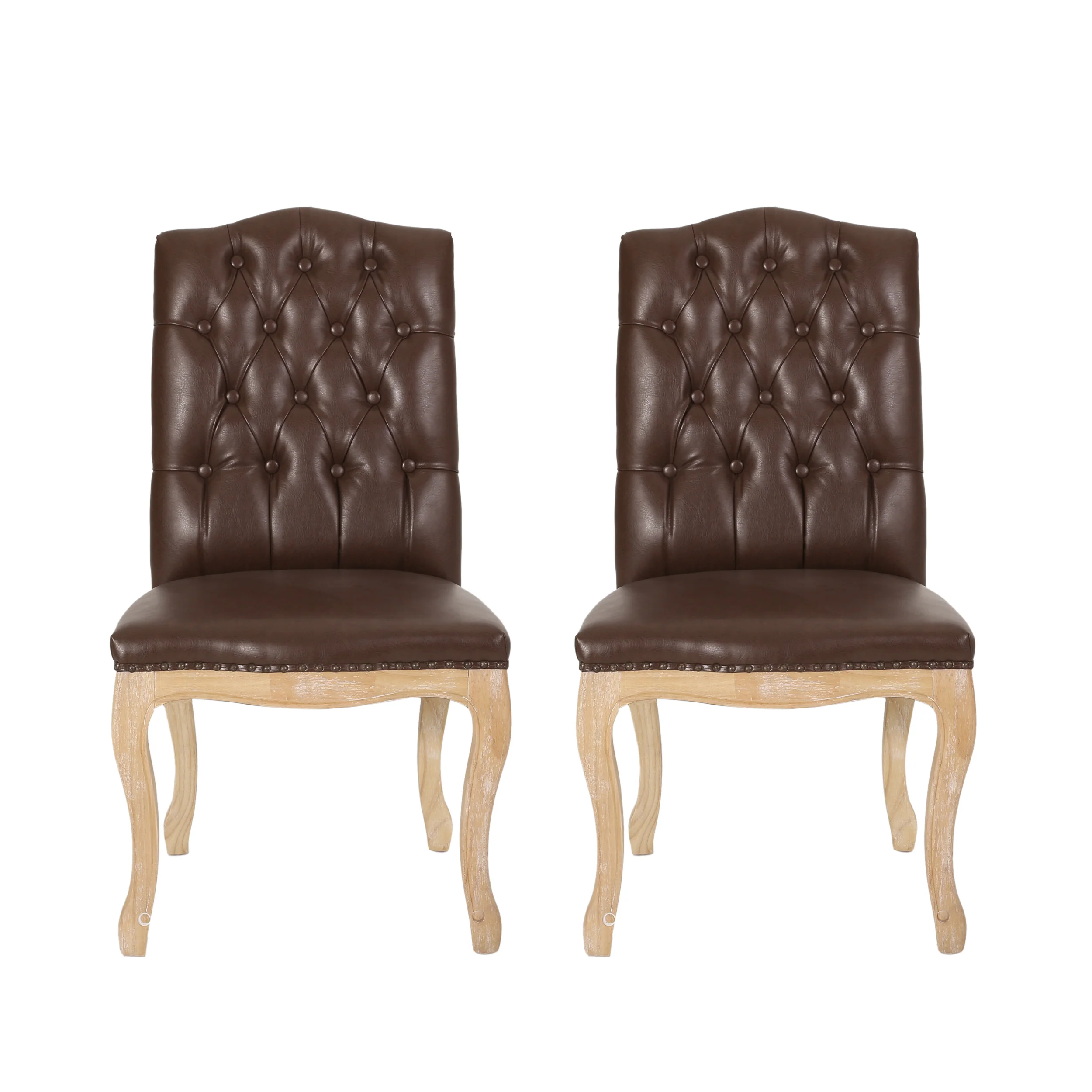 Cello Contemporary Faux Leather Dining Chairs, Set of 2 - furnishings