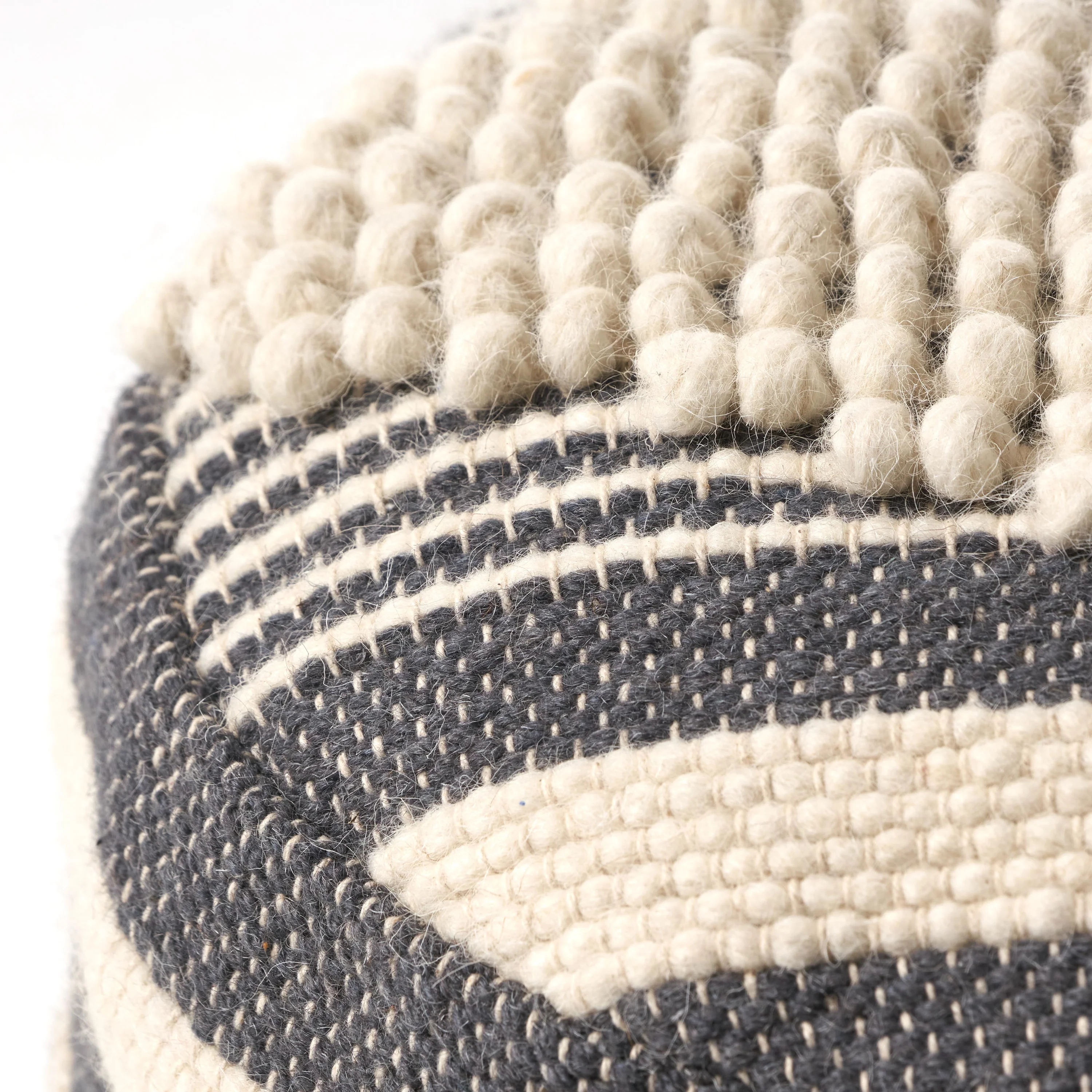 Villard Boho Handcrafted Fabric Cylinder Pouf - furnishings