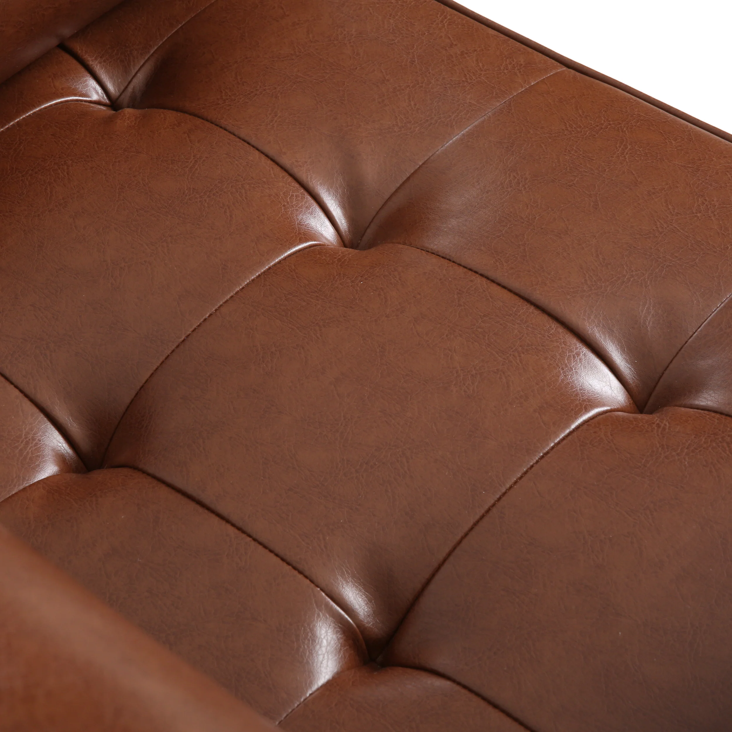 Hixon Contemporary Faux Leather Tufted 3 Piece Sofa and Club Chair Set - furnishings