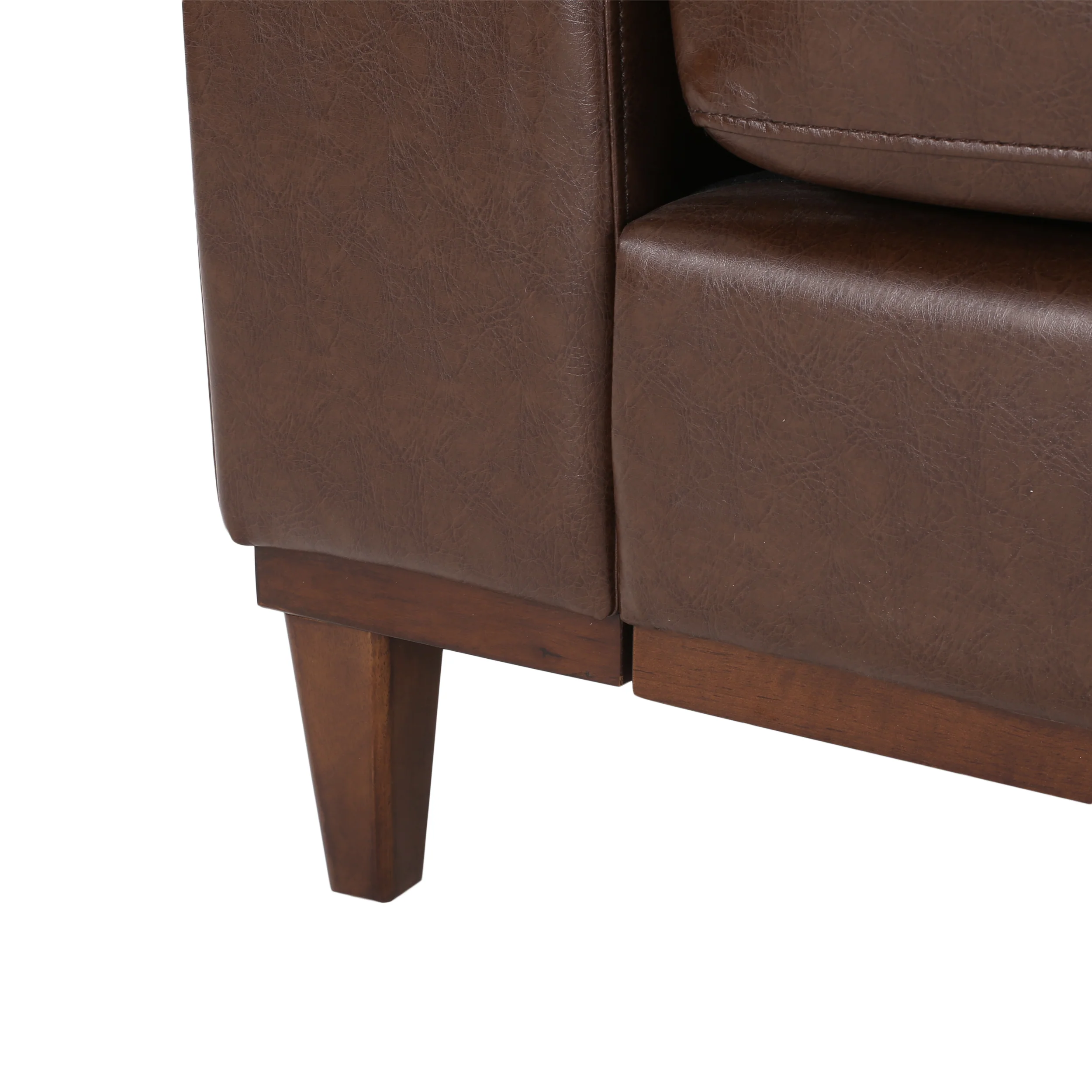 Ayers Contemporary Faux Leather Upholstered 3 Seater Sofa - furnishings