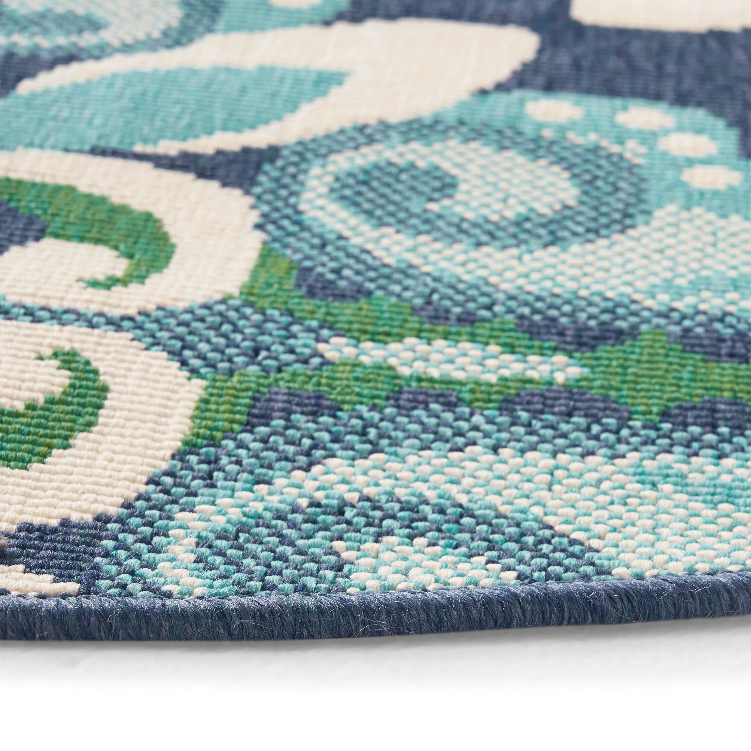 Pazel Indoor/Outdoor Floral Area Rug, Blue and Green - furnishings