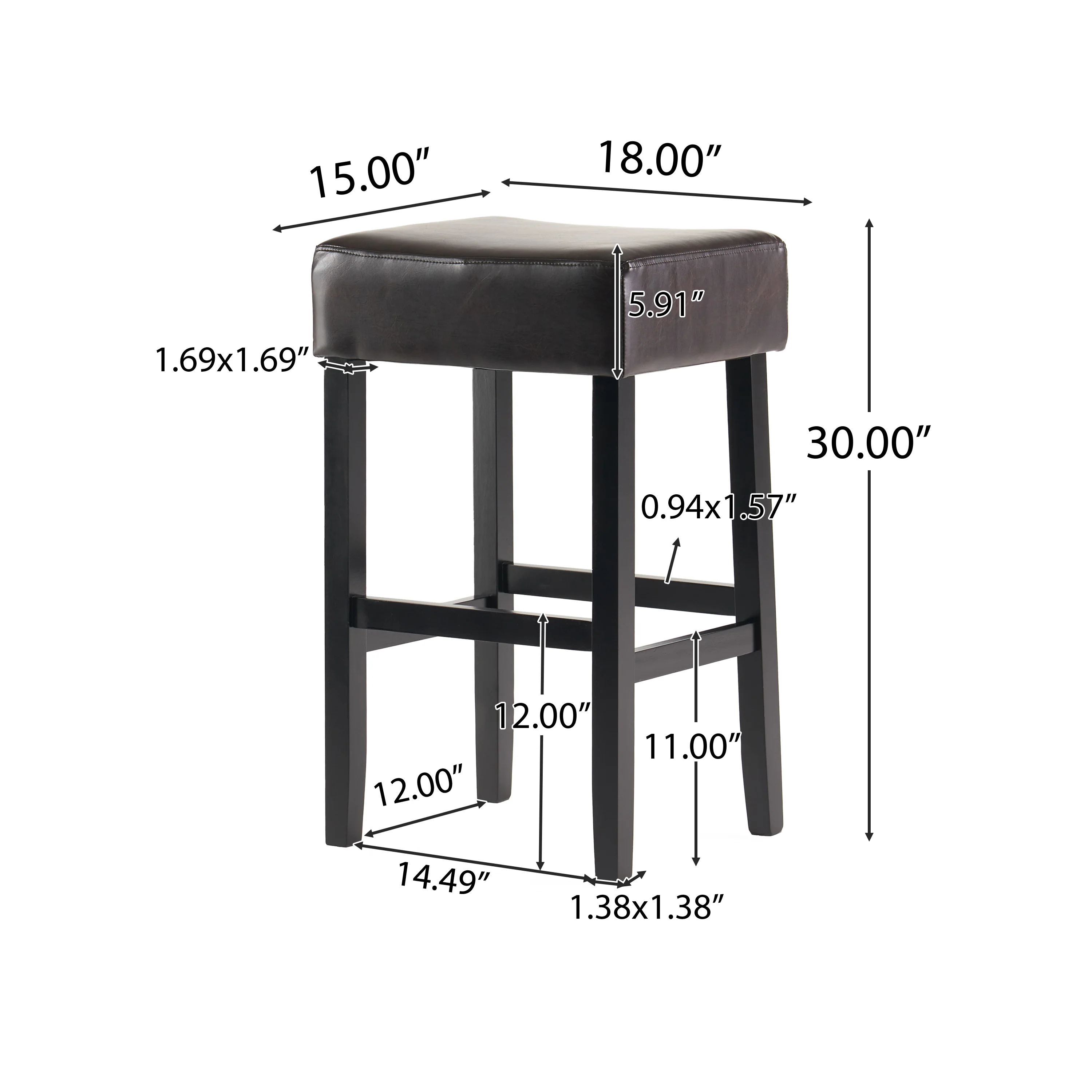 Duff 31-Inch Backless Leather Bar Stools (Set of 2) - furnishings