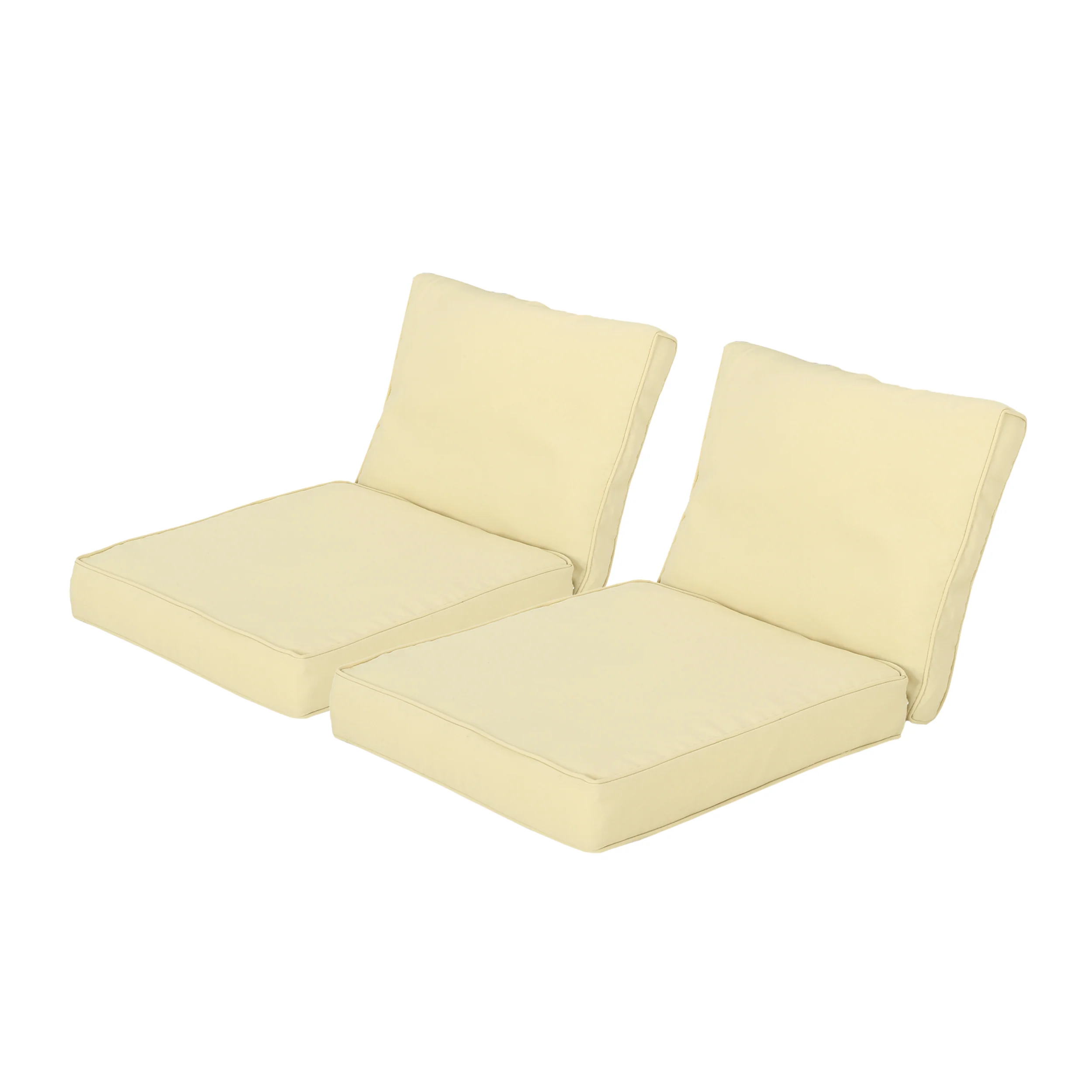 Atiyah Outdoor Water Resistant Fabric Club Chair Cushions with Piping (Set of 2) - furnishings