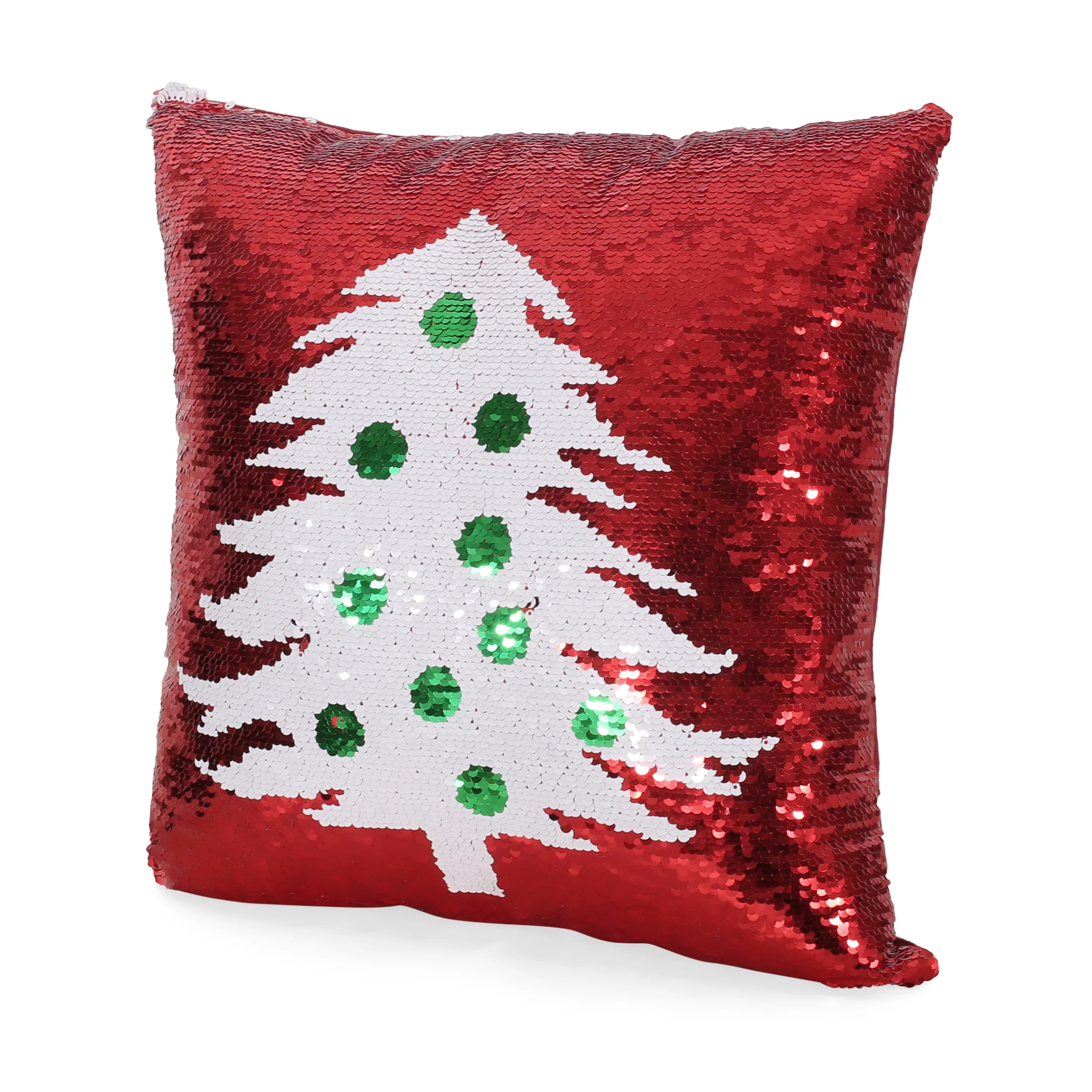 Romious Glam Sequin Christmas Throw Pillow Cover - furnishings