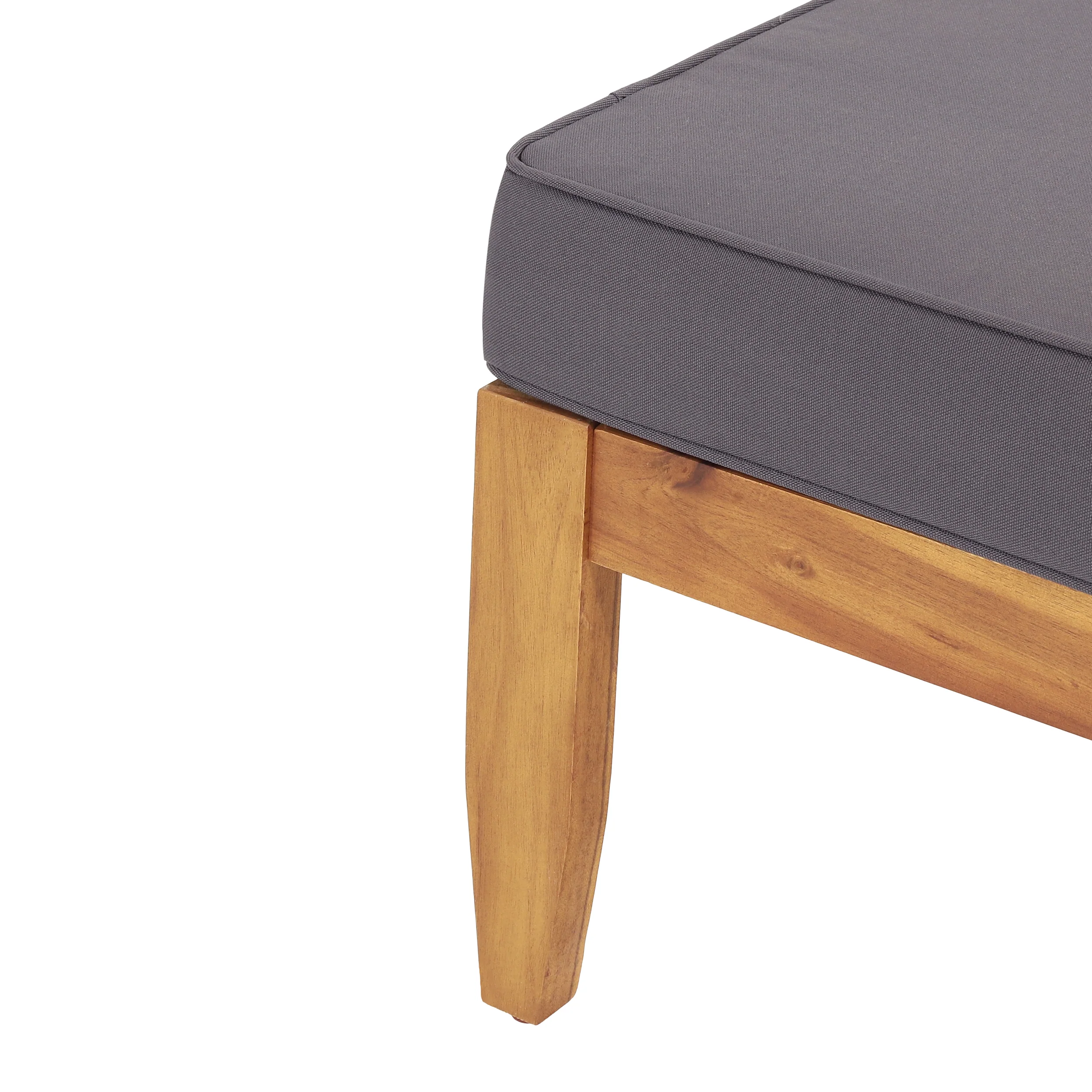 Sunbuea Wood Ottoman and Table Set with Dark Gray Cushions - furnishings