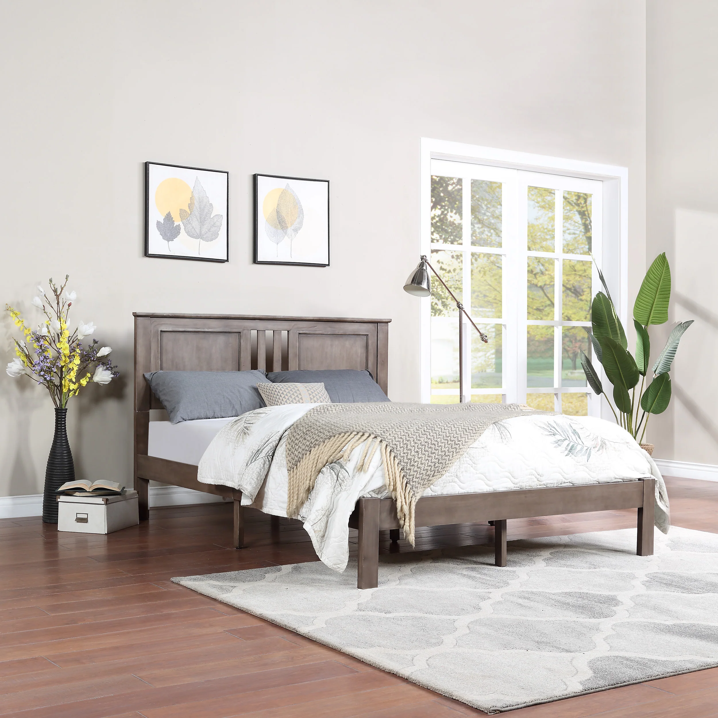 Kashtyn Modern Farmhouse Acacia Wood Queen Bed Platform - furnishings