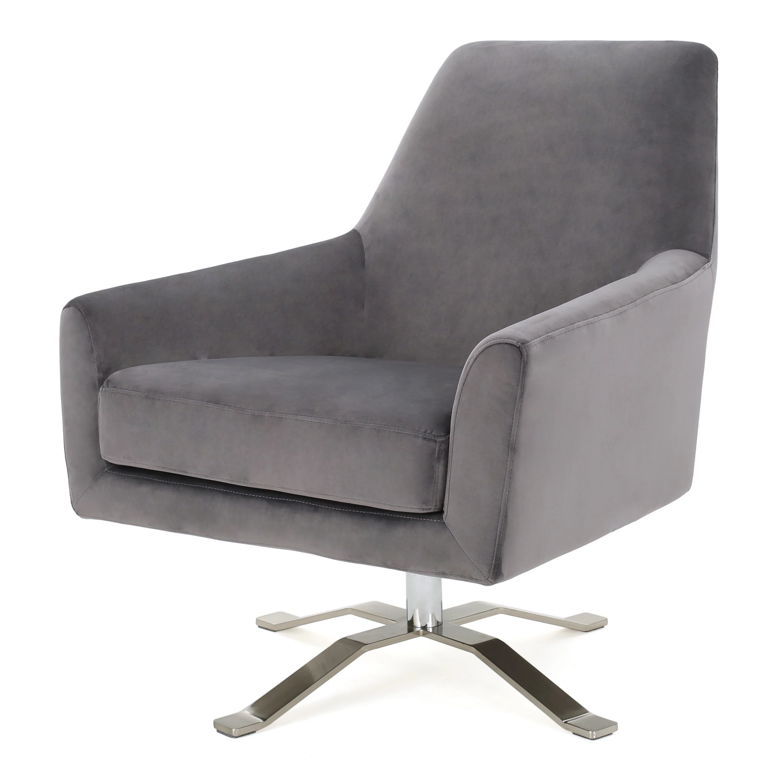 Aegis Modern Velvet Swivel Armchair - furnishings