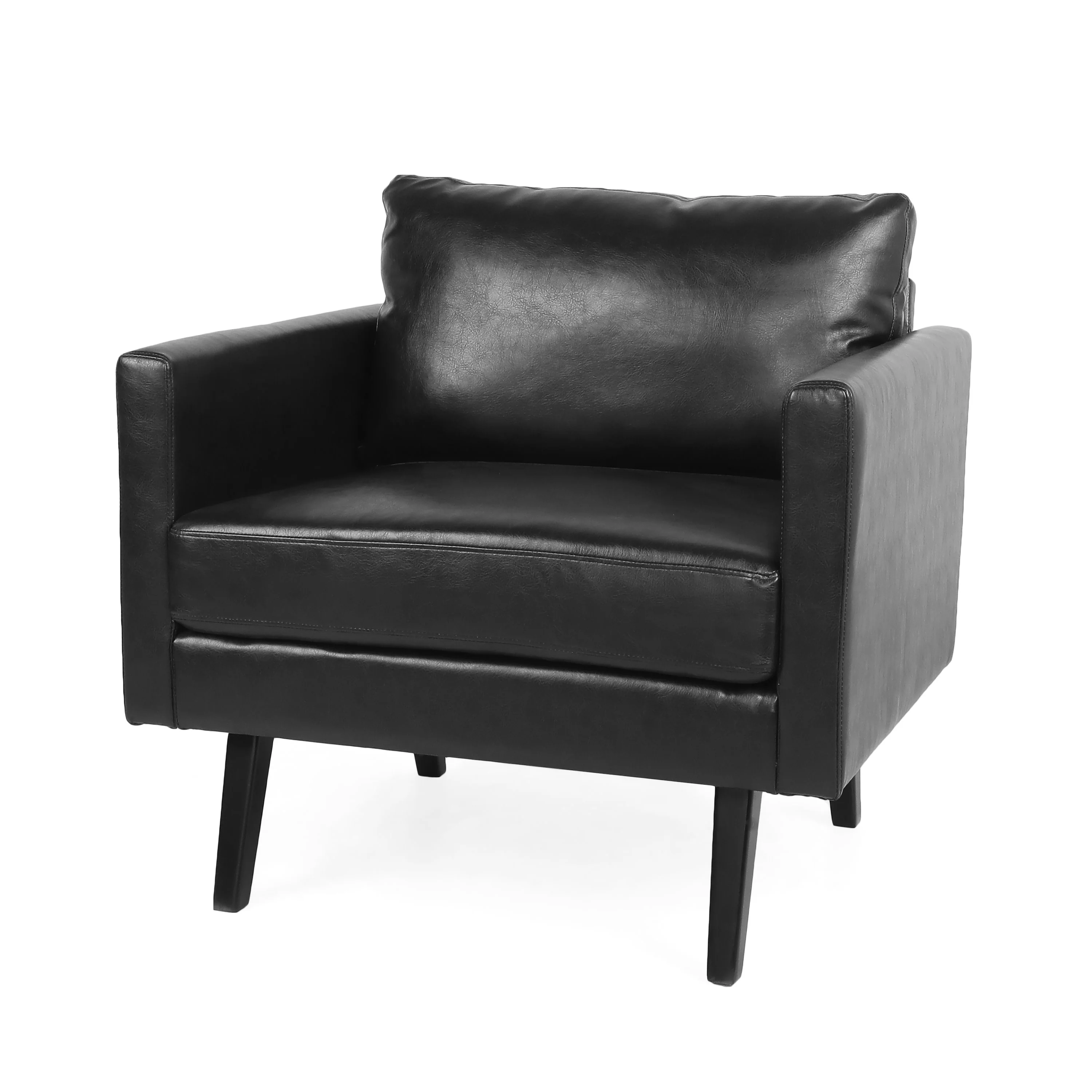 Dowd Mid Century Modern Faux Leather Club Chair - furnishings