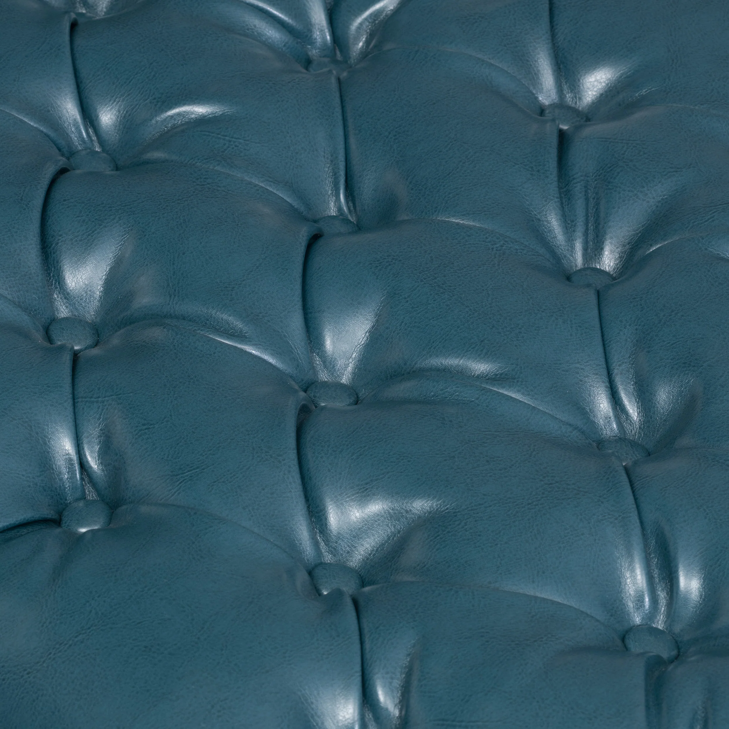 Laguna Button Tufted Leather Storage Ottoman Bench - furnishings