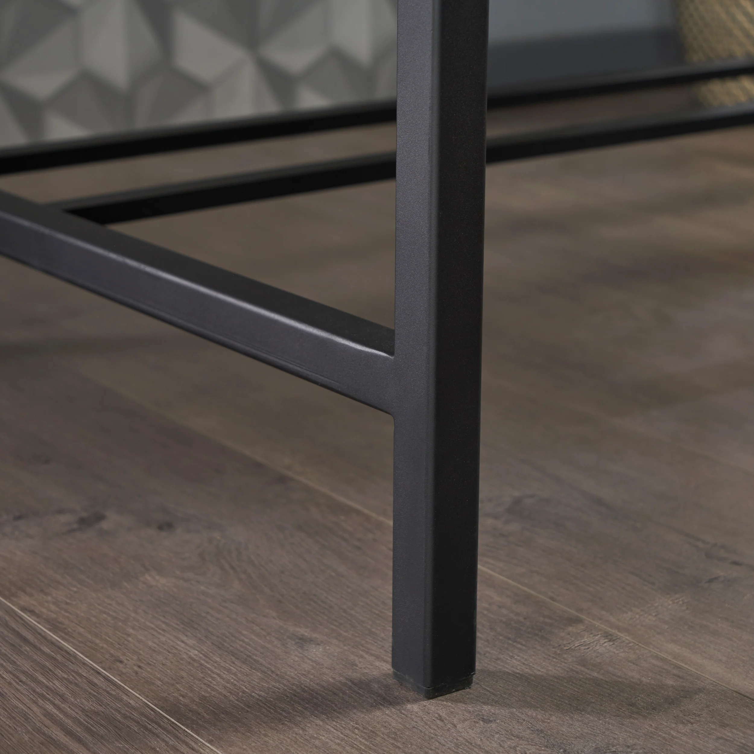 Elrod Industrial Dark Oak Acacia Wood Storage Side Table and Desk Set - furnishings