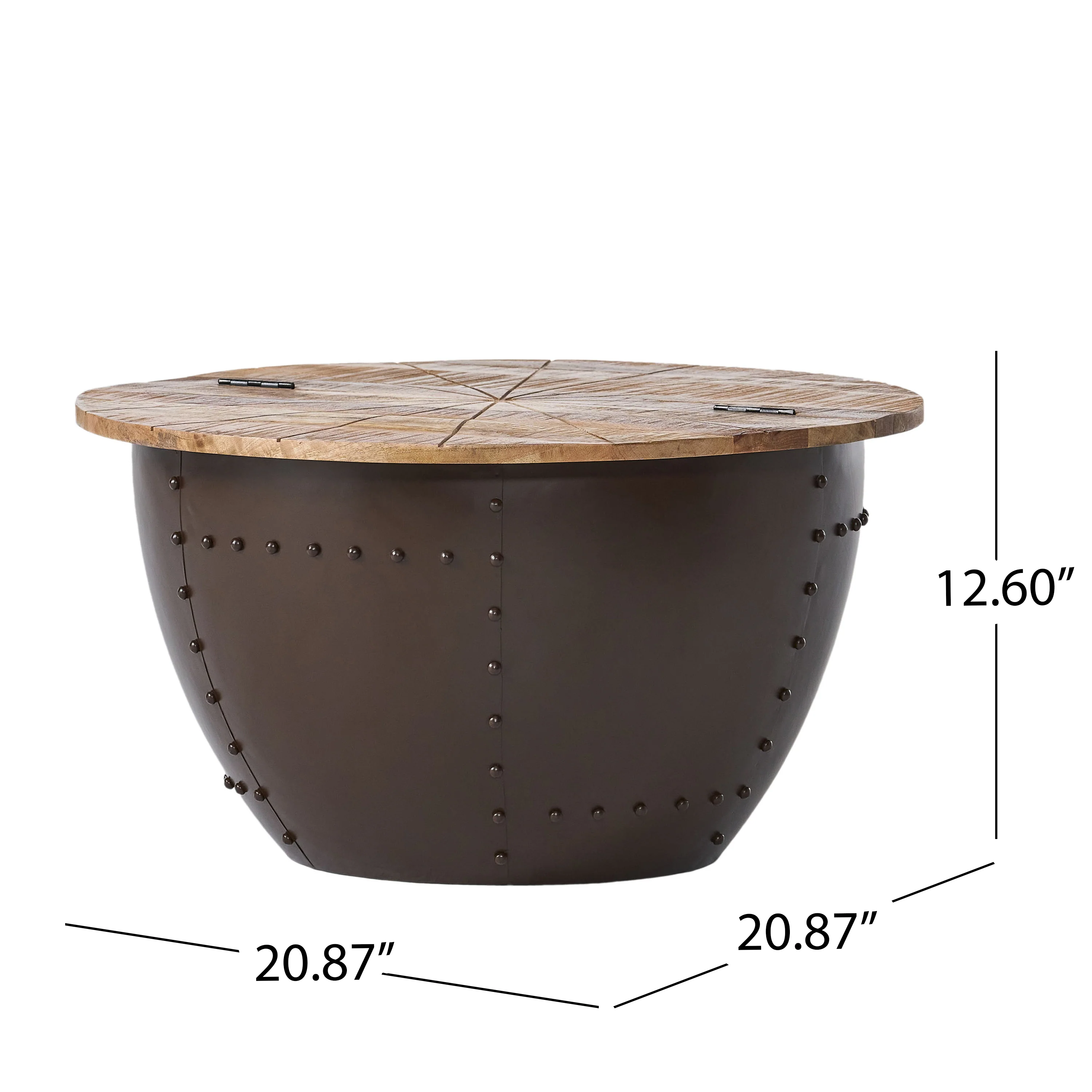 Absecon Handcrafted Boho Mango Wood and Iron Accent Table - furnishings