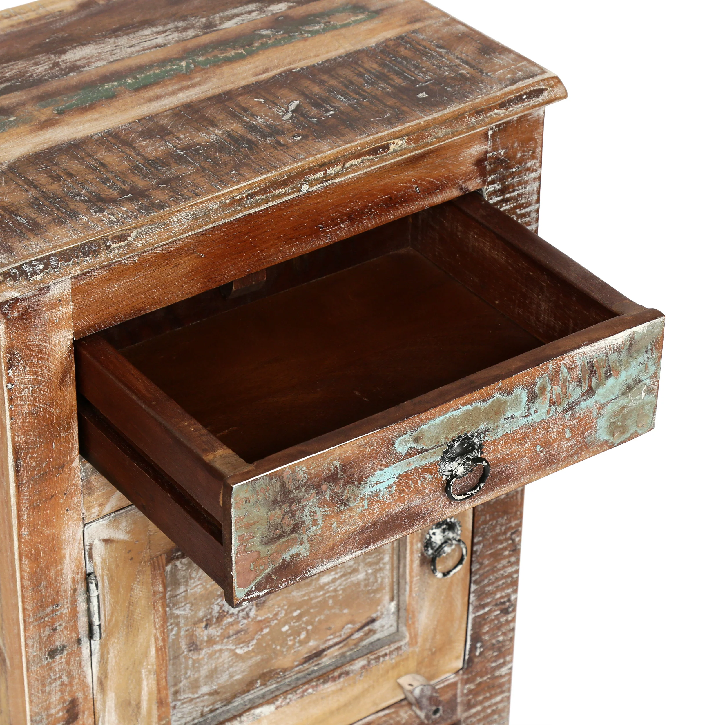 Screven Boho Handcrafted Wood Nightstand - furnishings
