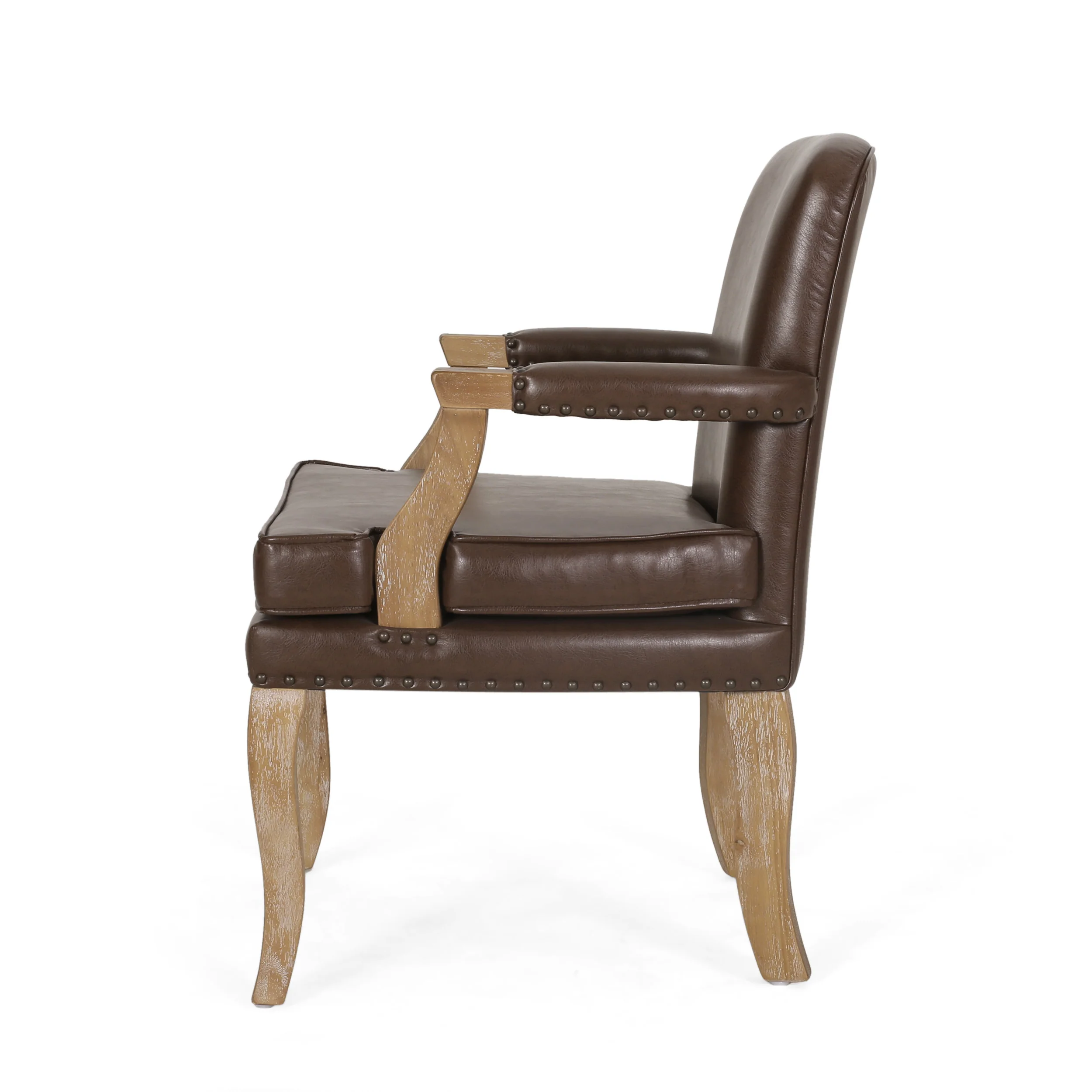 Tim French Country Dining Arm Chair with Nailhead Trim, Set of 2 - furnishings