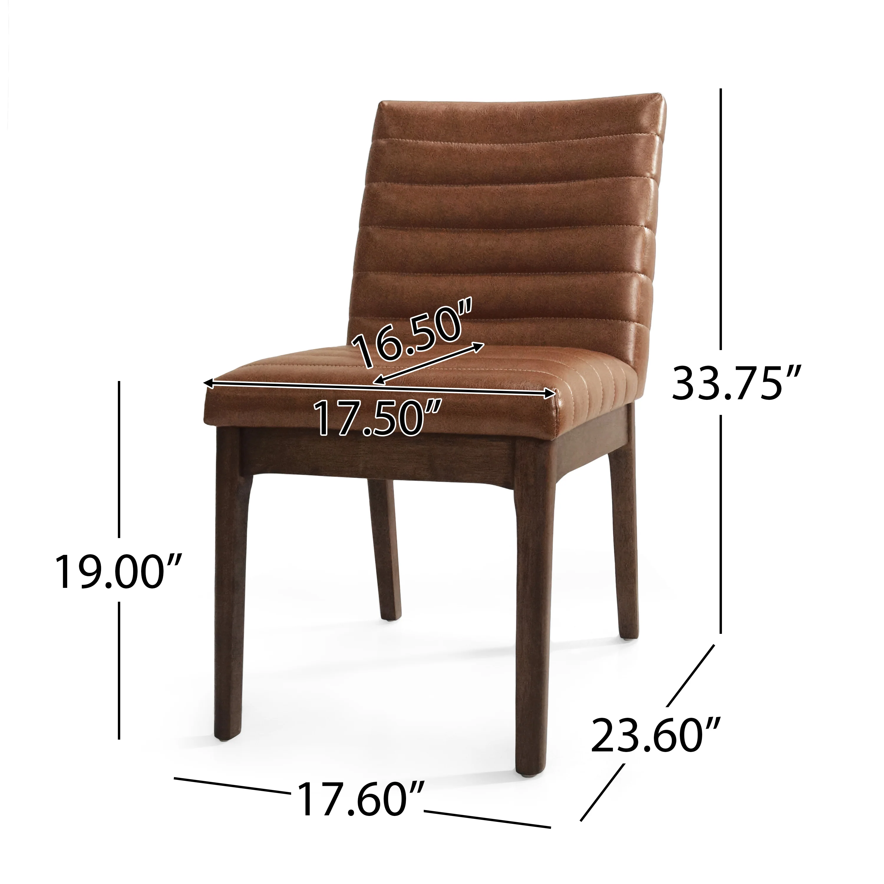 Elisson Mid Century Modern Channel Stitch Dining Chairs, Set of 2 - furnishings