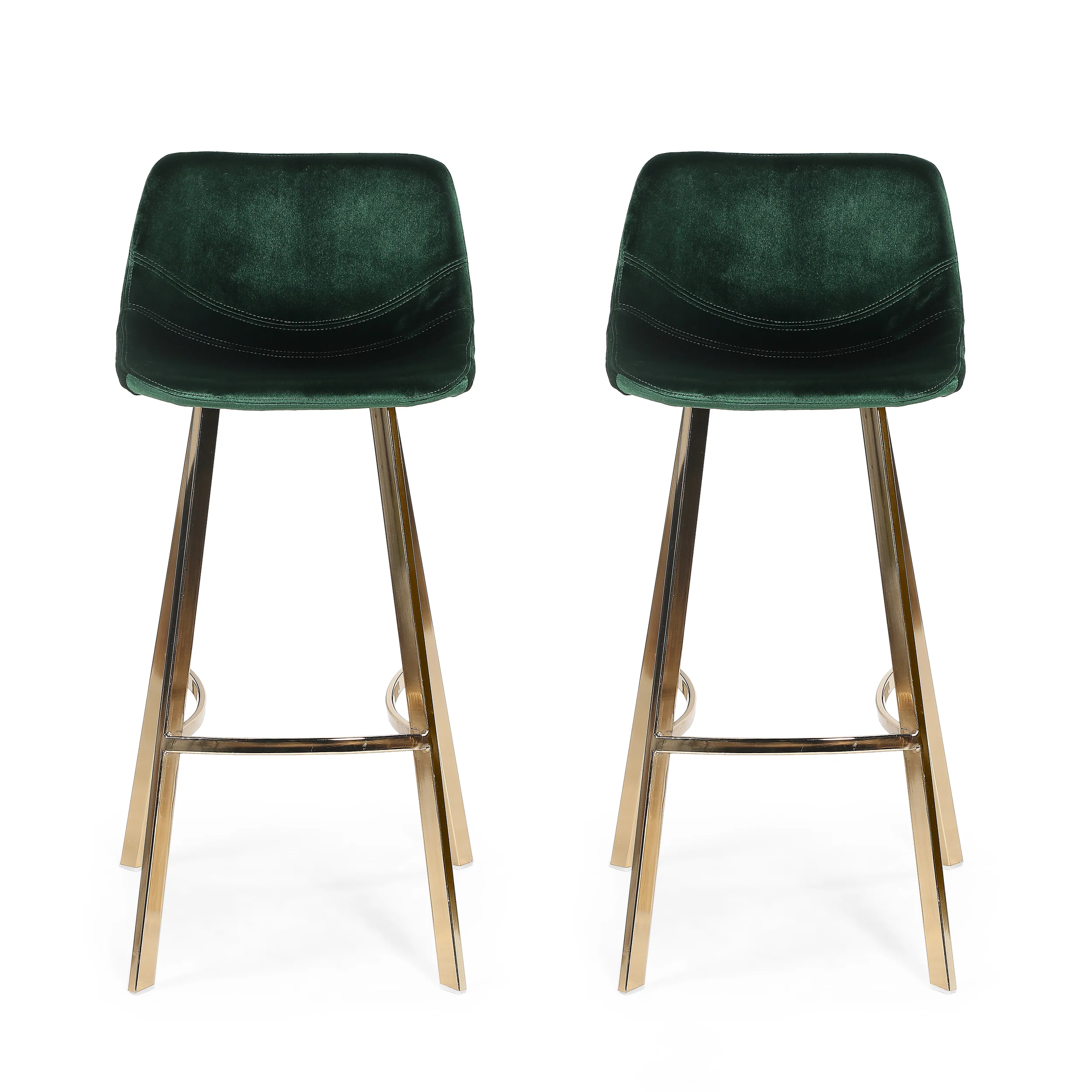Rubani Modern Glam Velvet Bar Stool (Set of 2) - furnishings