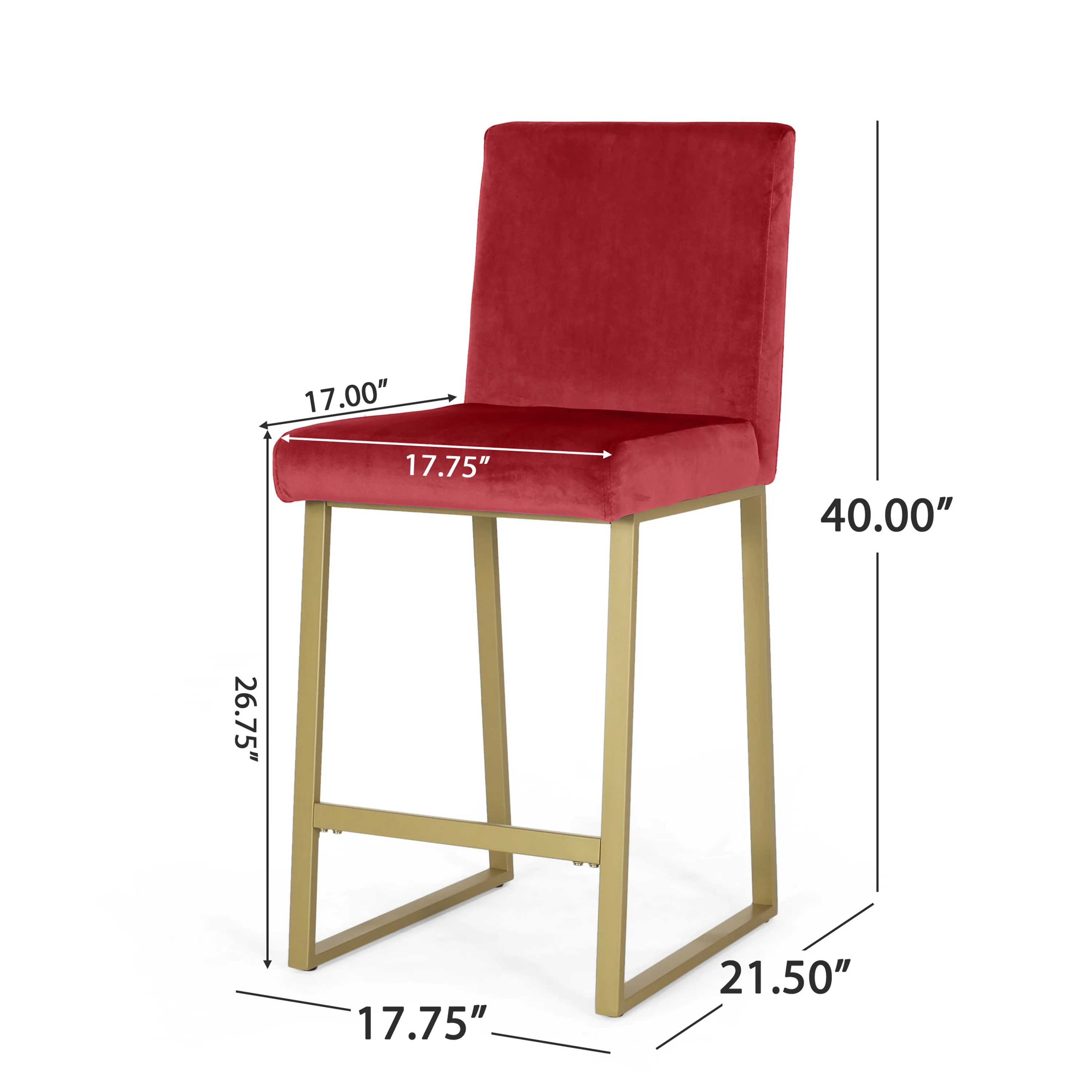 Lexi Modern Velvet Barstools (Set of 2) - furnishings