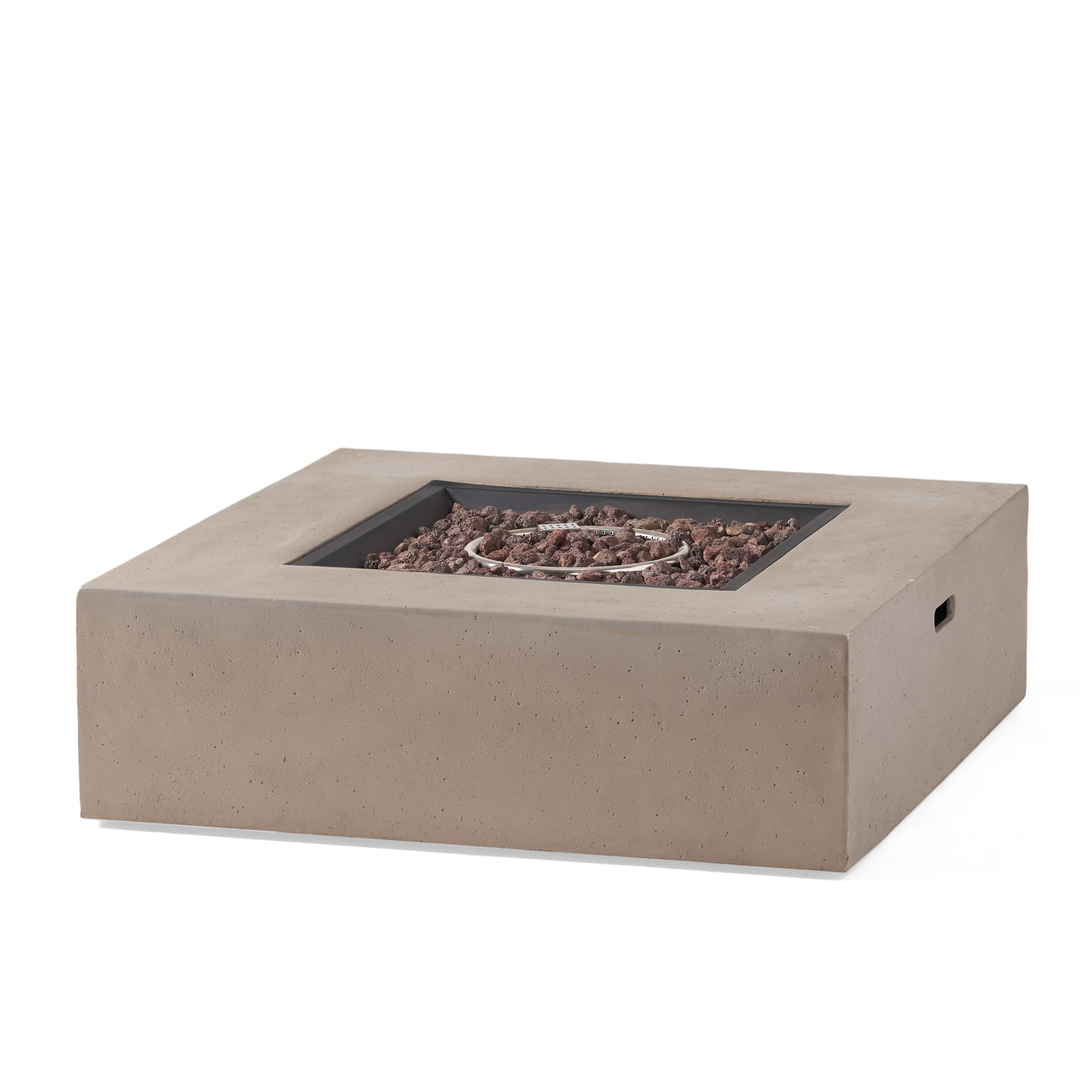 Hearth Outdoor 50,000 BTU Lightweight Concrete Square Fire Pit (No Tank Holder) - furnishings