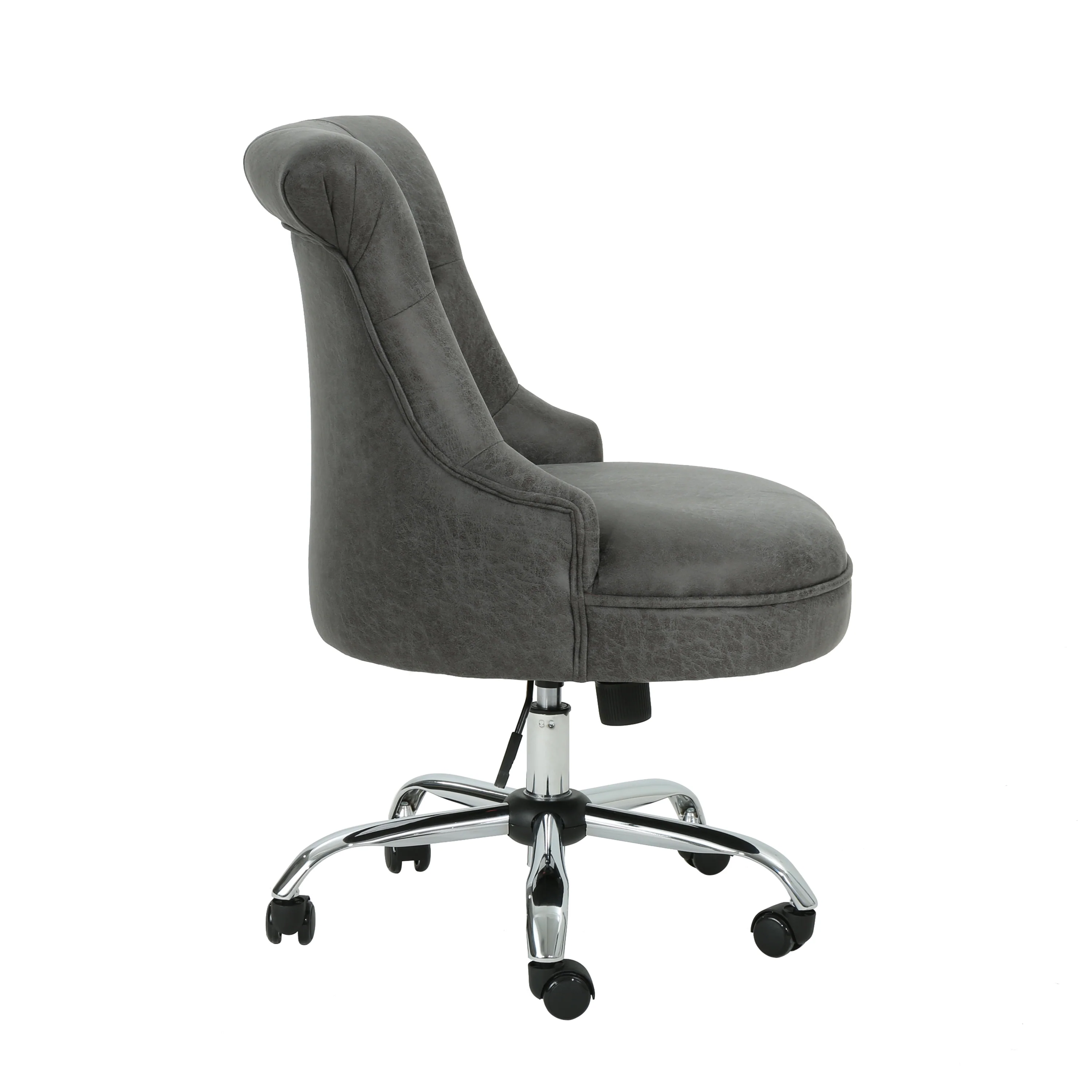 Tyesha Modern Tufted Microfiber Adjustable Swivel Desk Chair w/ Rolling Casters - furnishings
