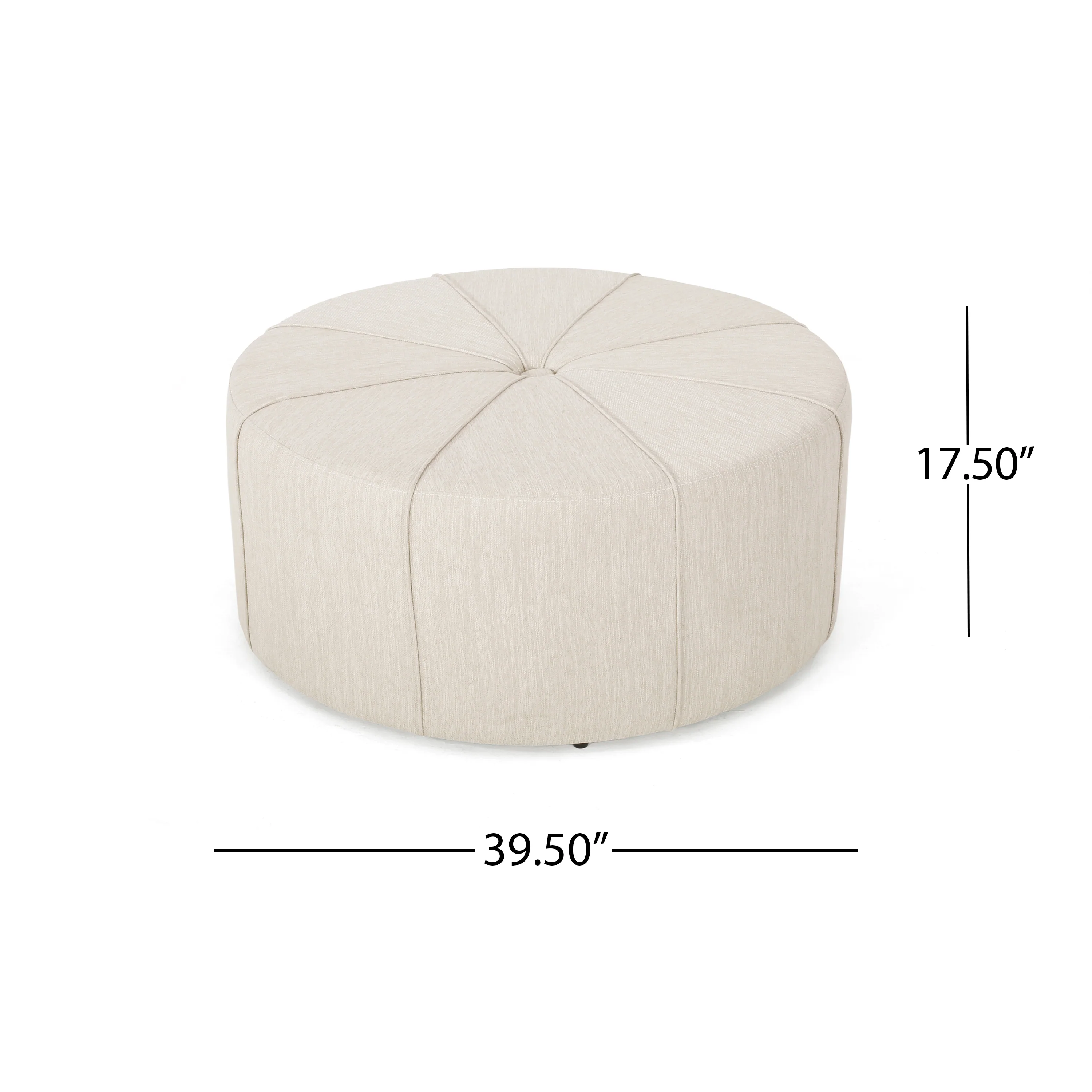 Gowen Fabric Upholstered Round Ottoman - furnishings