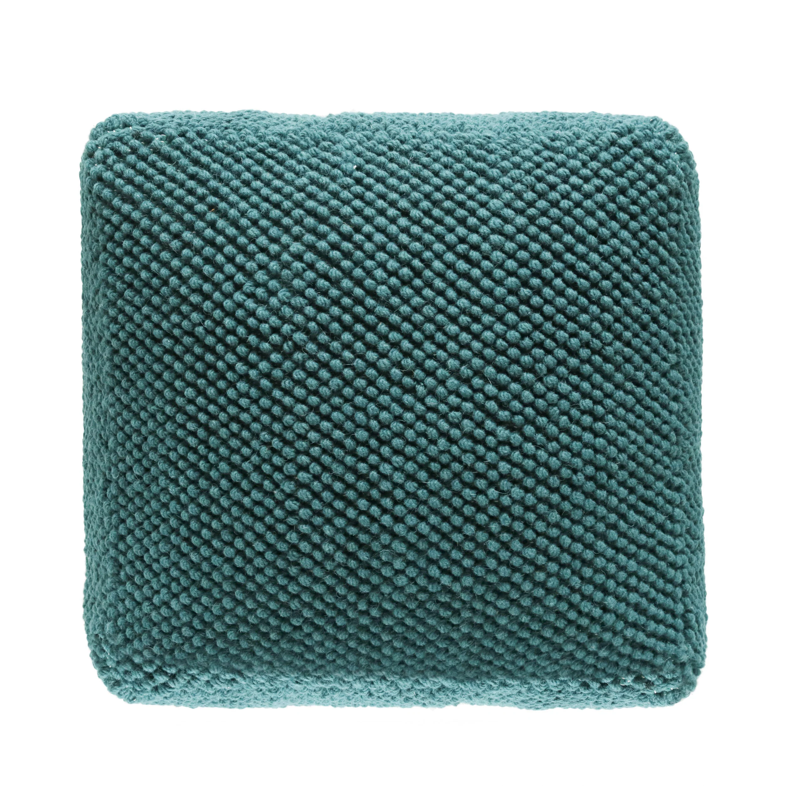 Wilsey Boho Handcrafted Tufted Fabric Square Pouf - furnishings